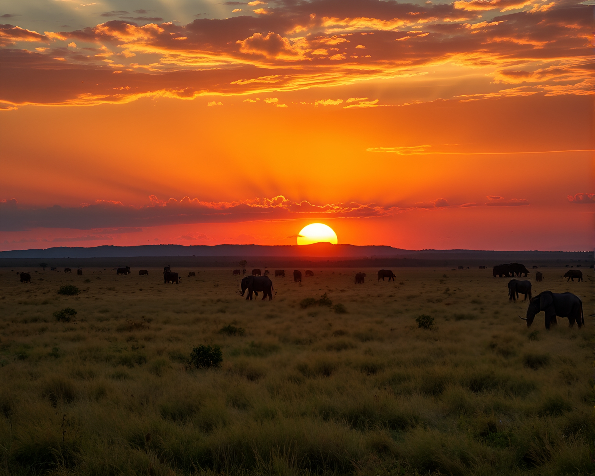 Savanna Sunset Geometry Captured in Subsurface Scattering – free AI stock image