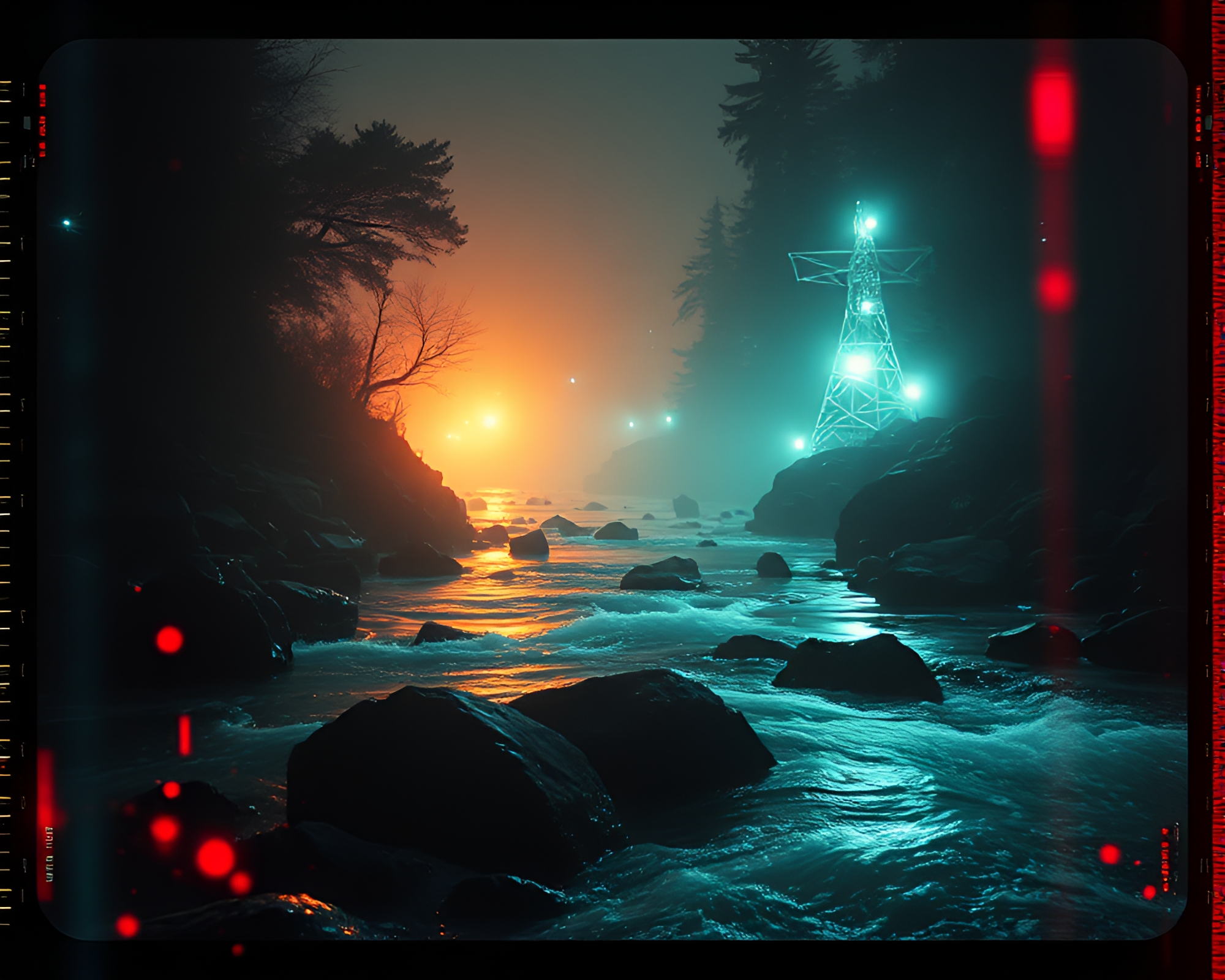 Savage River Futuristic HUD Overlay – free AI stock image