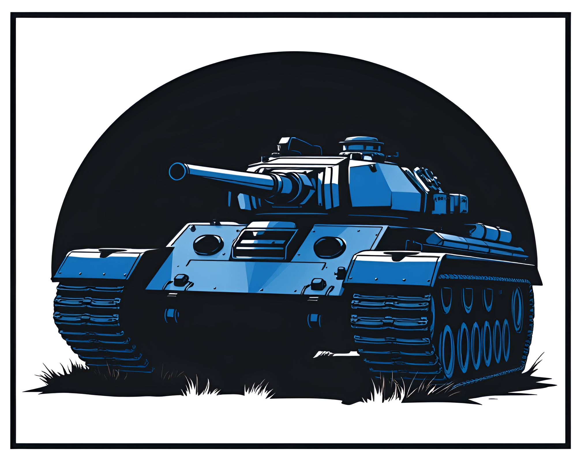 Armored Tank in High-Contrast Noir Mood – free AI stock image