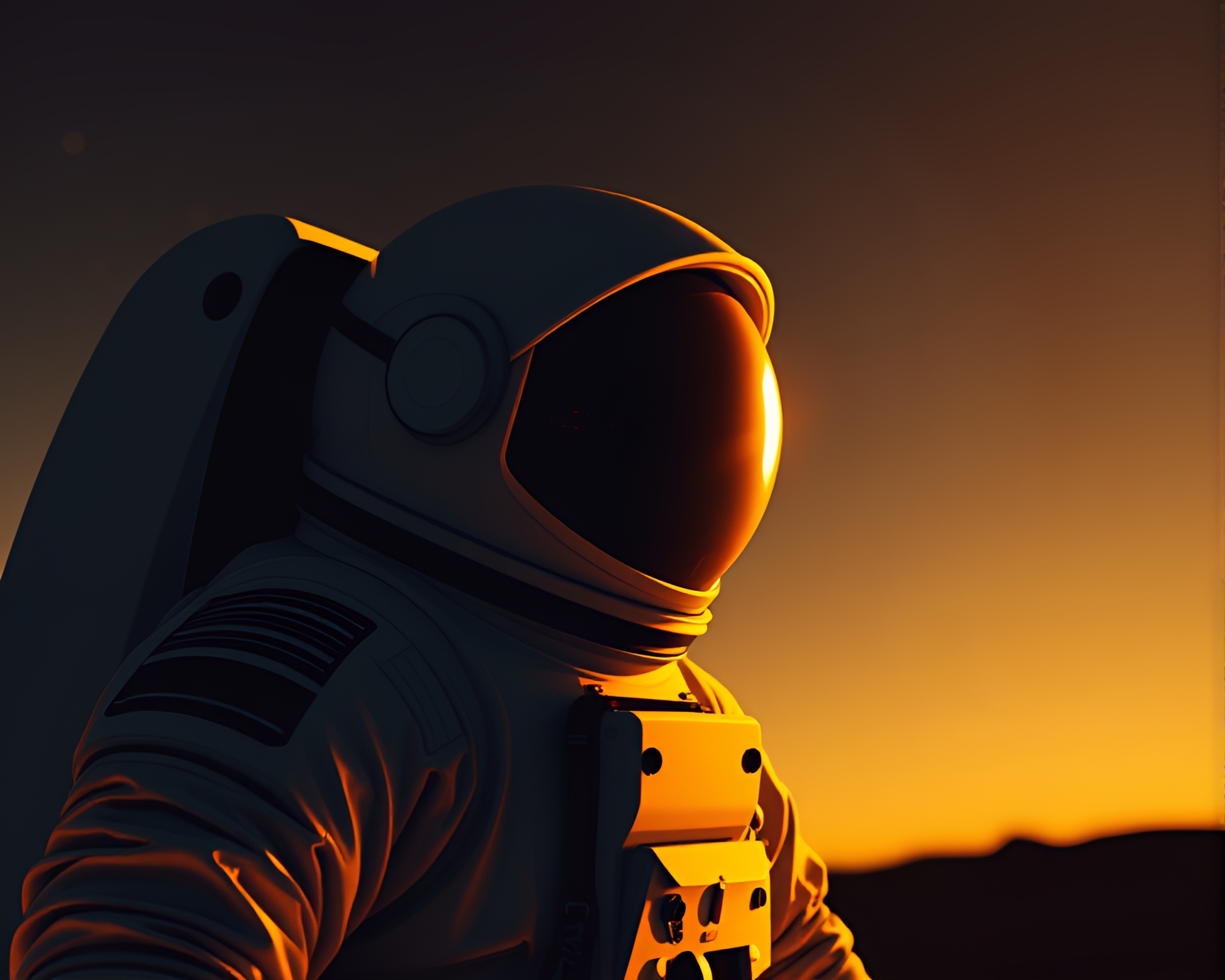 Morning Glowing Astronaut in Vector Halftone Composition – free AI stock image