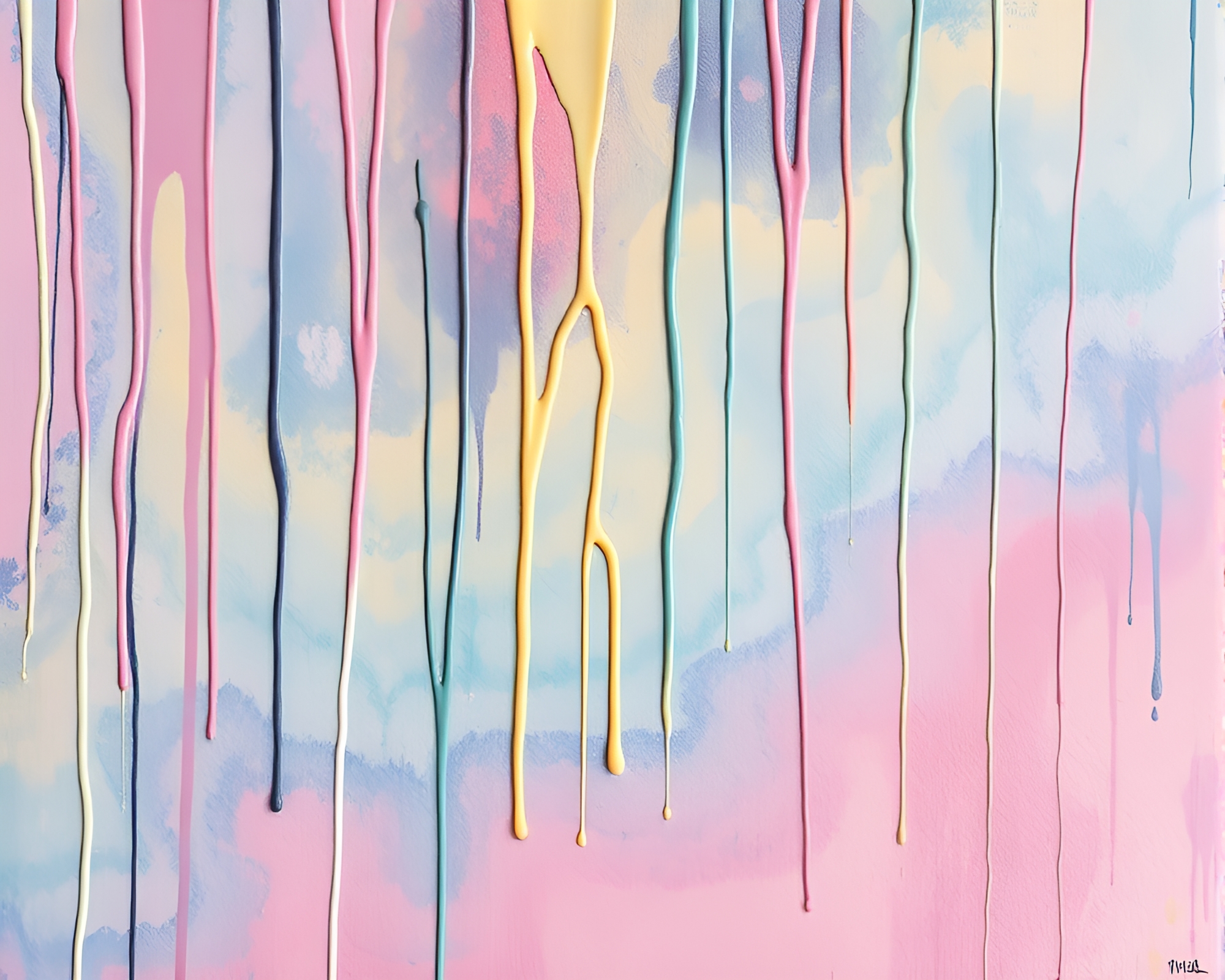 Satellite Dreams: Pastel Graffiti Paint Drips – free AI stock image