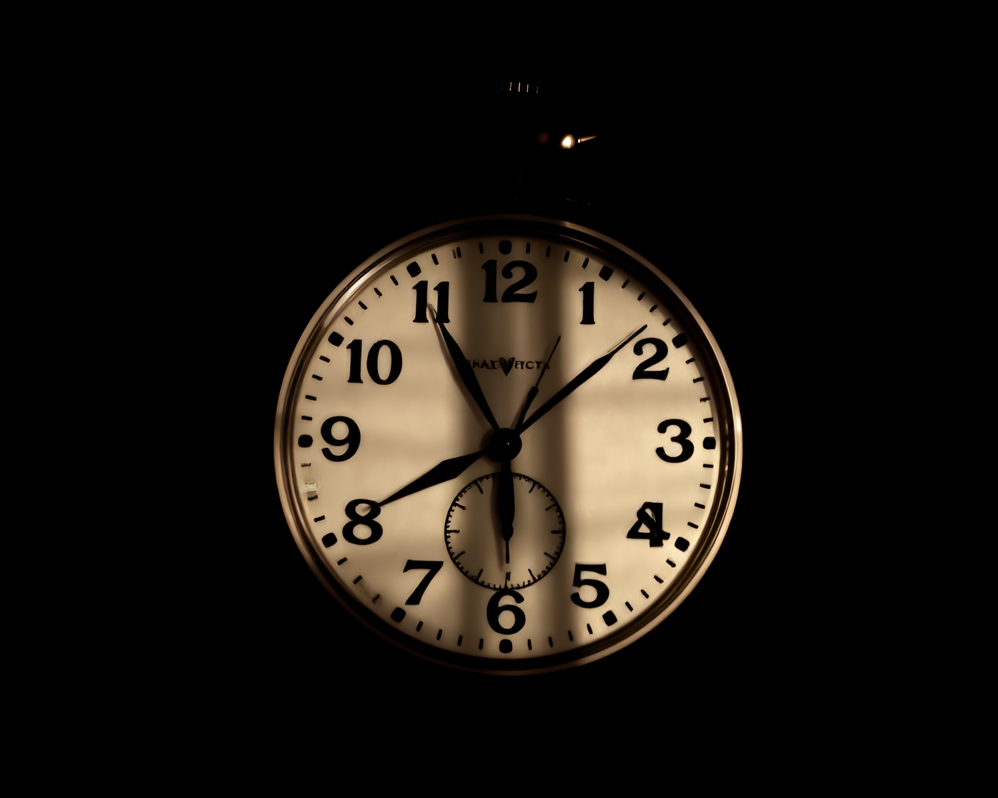 Etched Pocket Watch Casts Stencil Shadows in Warm Infrared Glow – free AI stock image