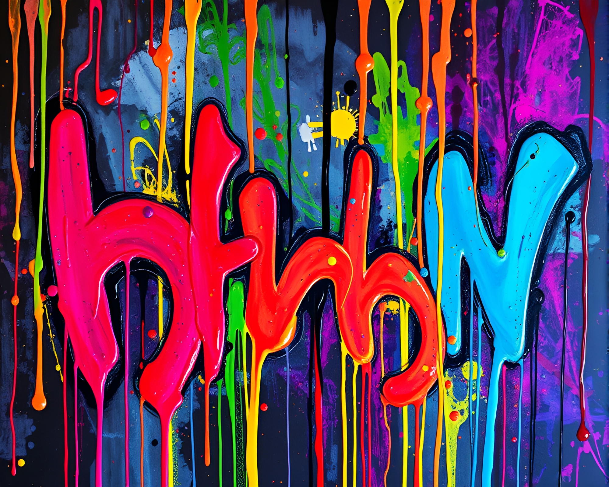 Kinetic Dream: Thermal Graffiti Compositions in Motion – free AI stock image