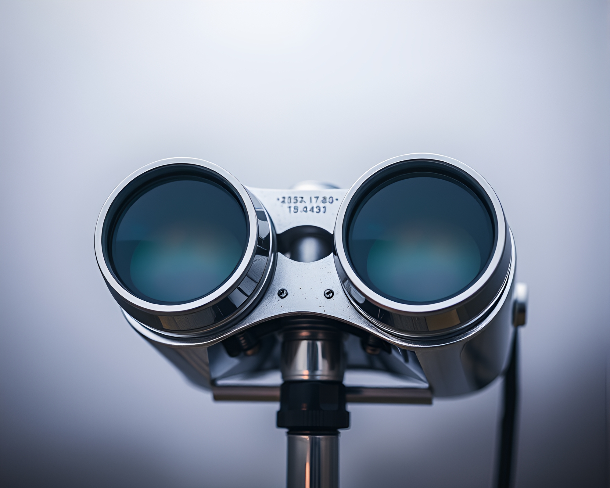 Chrome Reflection of Misty Binoculars – free AI stock image