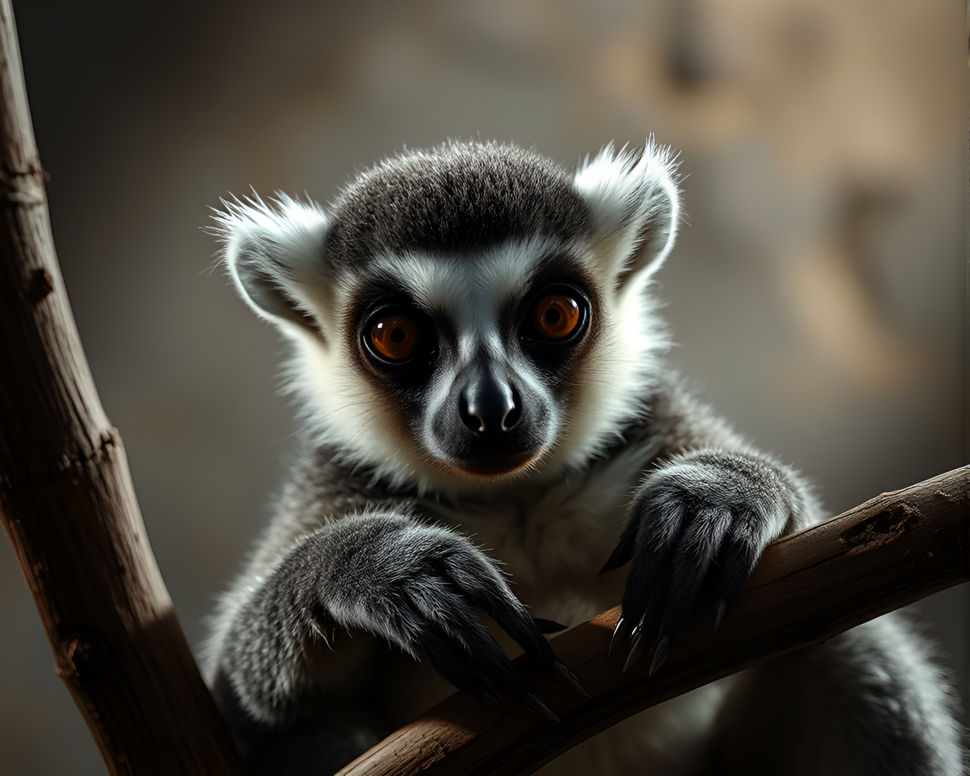 Lemur in 3D Focus Stacking Art Composition – free AI stock image