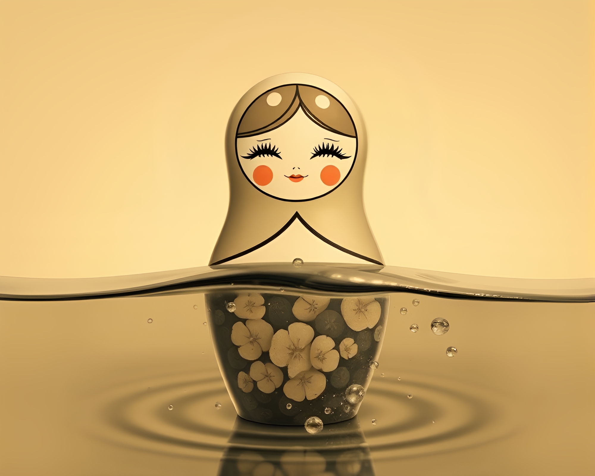 Matryoshka Doll Underwater Distortion Fantasy – free AI stock image