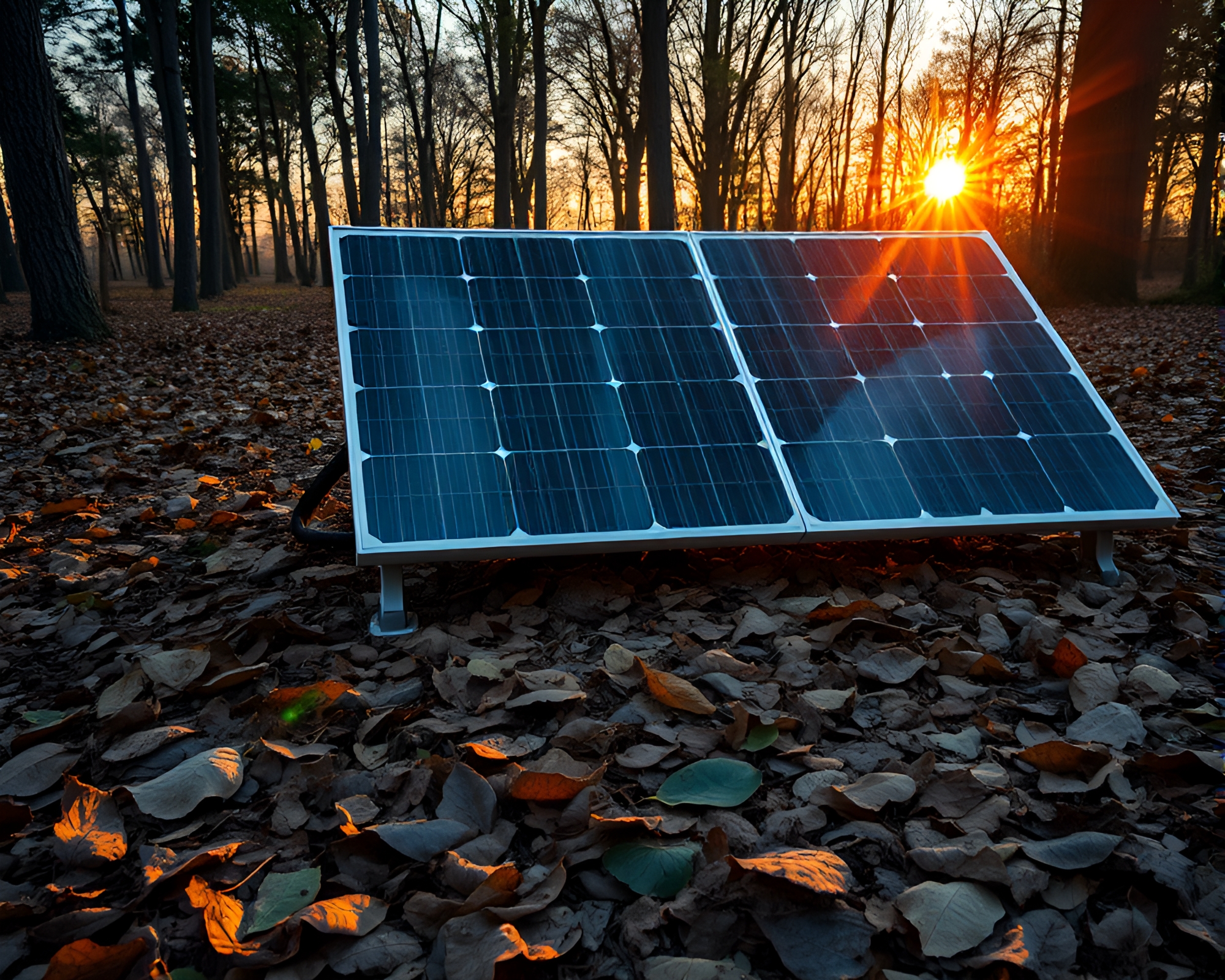Fractal Solar Panel Array at Dawn – free AI stock image