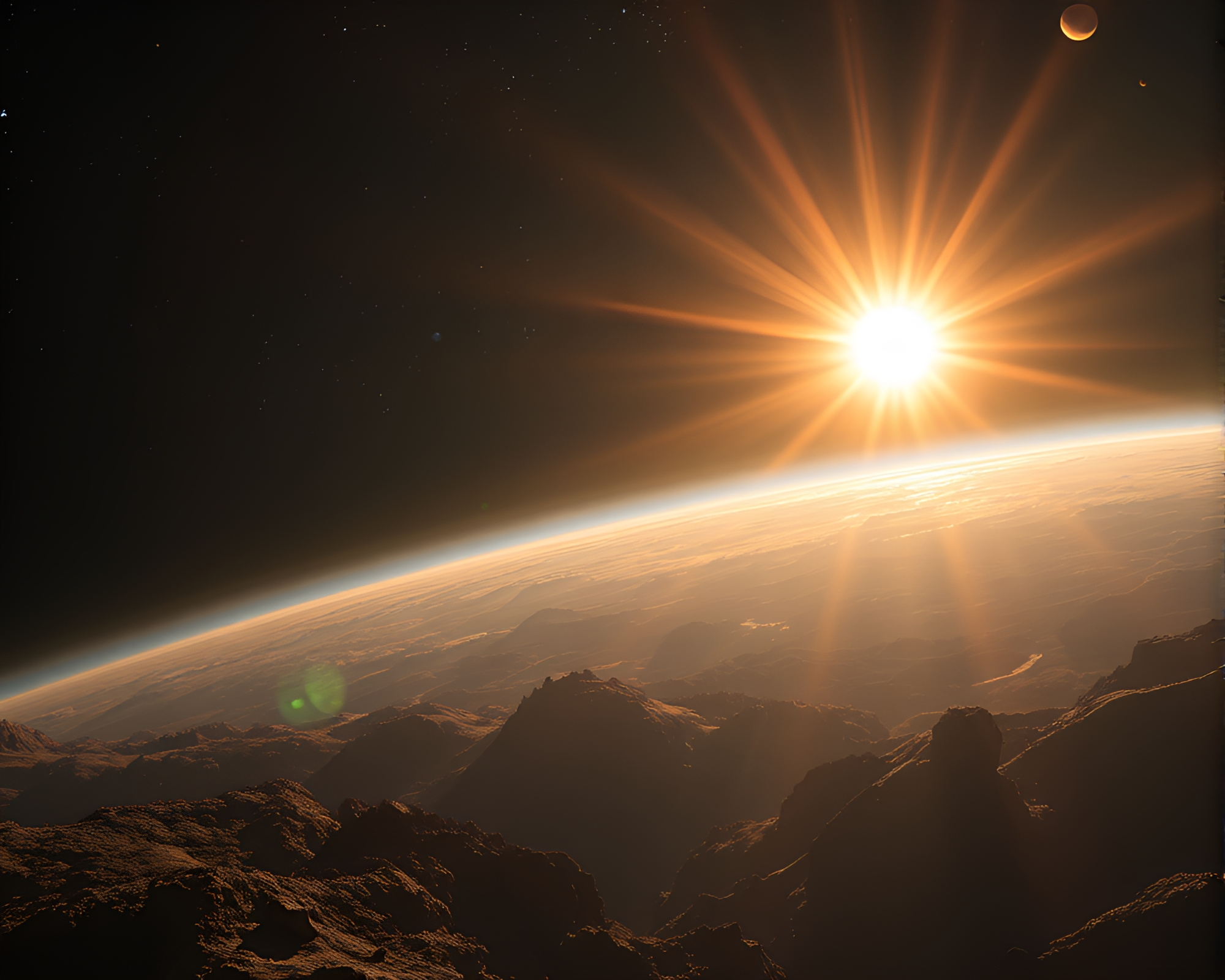 Solar Flare Glow: Space Habitat Divisionism – free AI stock image