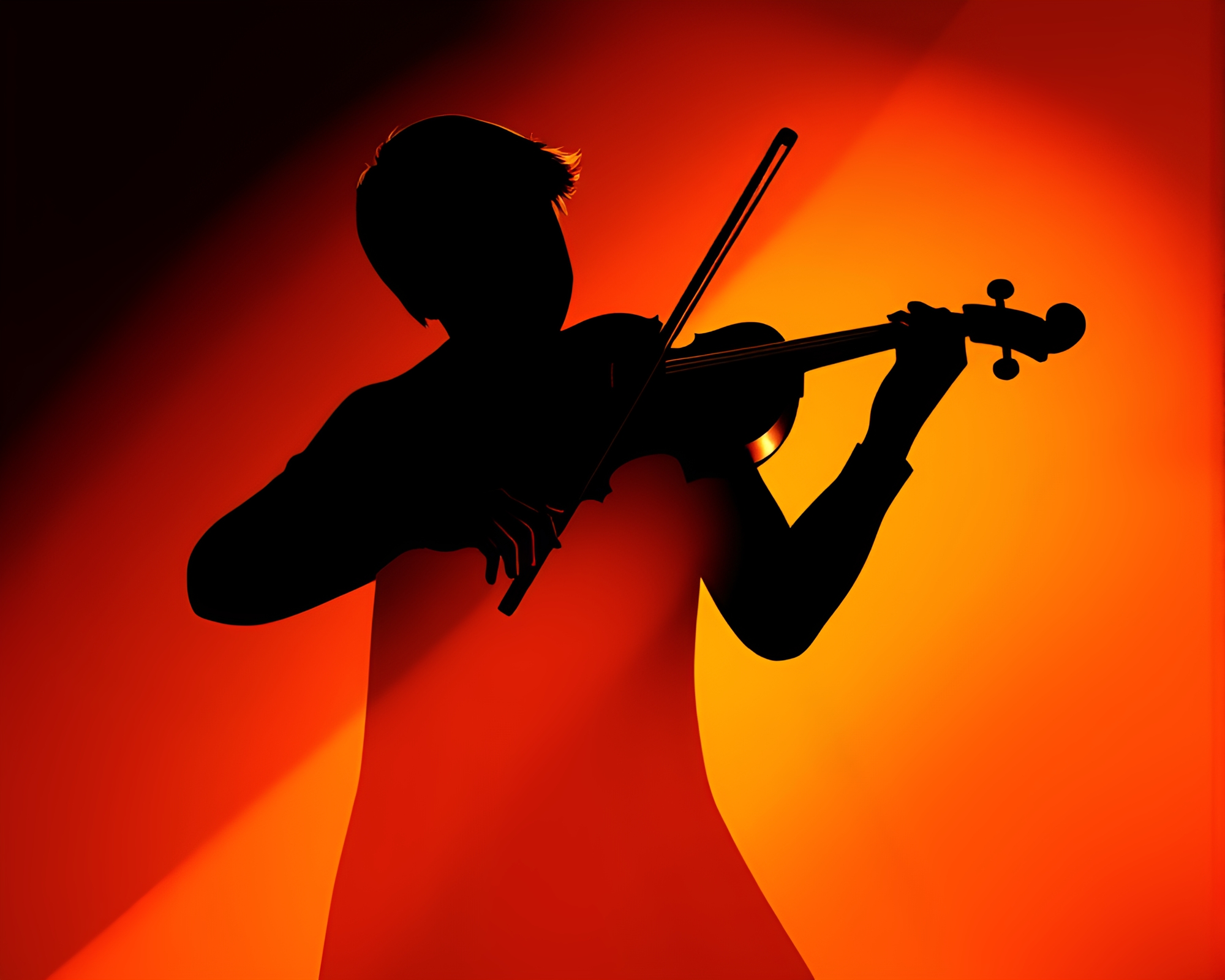 Ethereal Violin Silhouette in Isometric Dreamland – free AI stock image