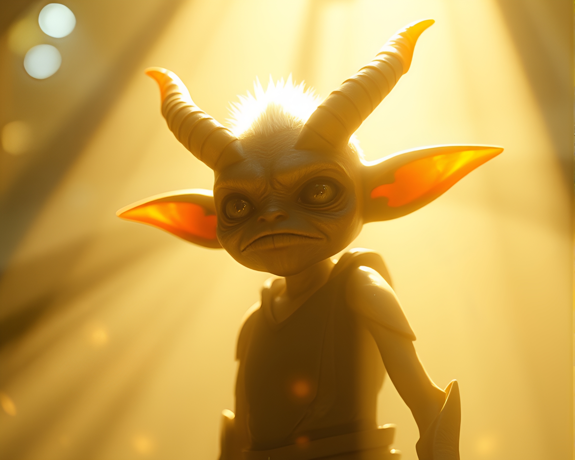 Goblin Shaman in Real-Time Lens Flare – free AI stock image