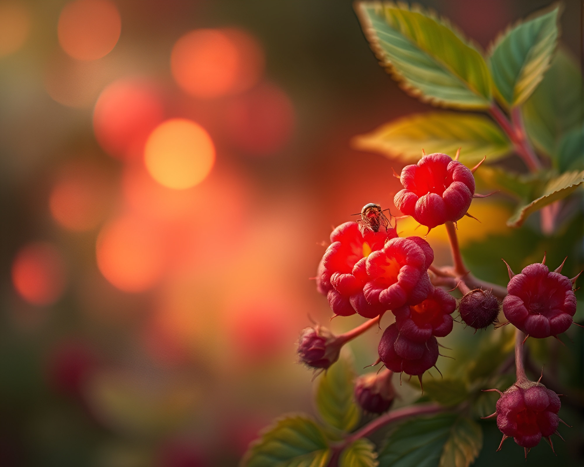 Raspberry Firefly Glade Vector Art Illustration – free AI stock image