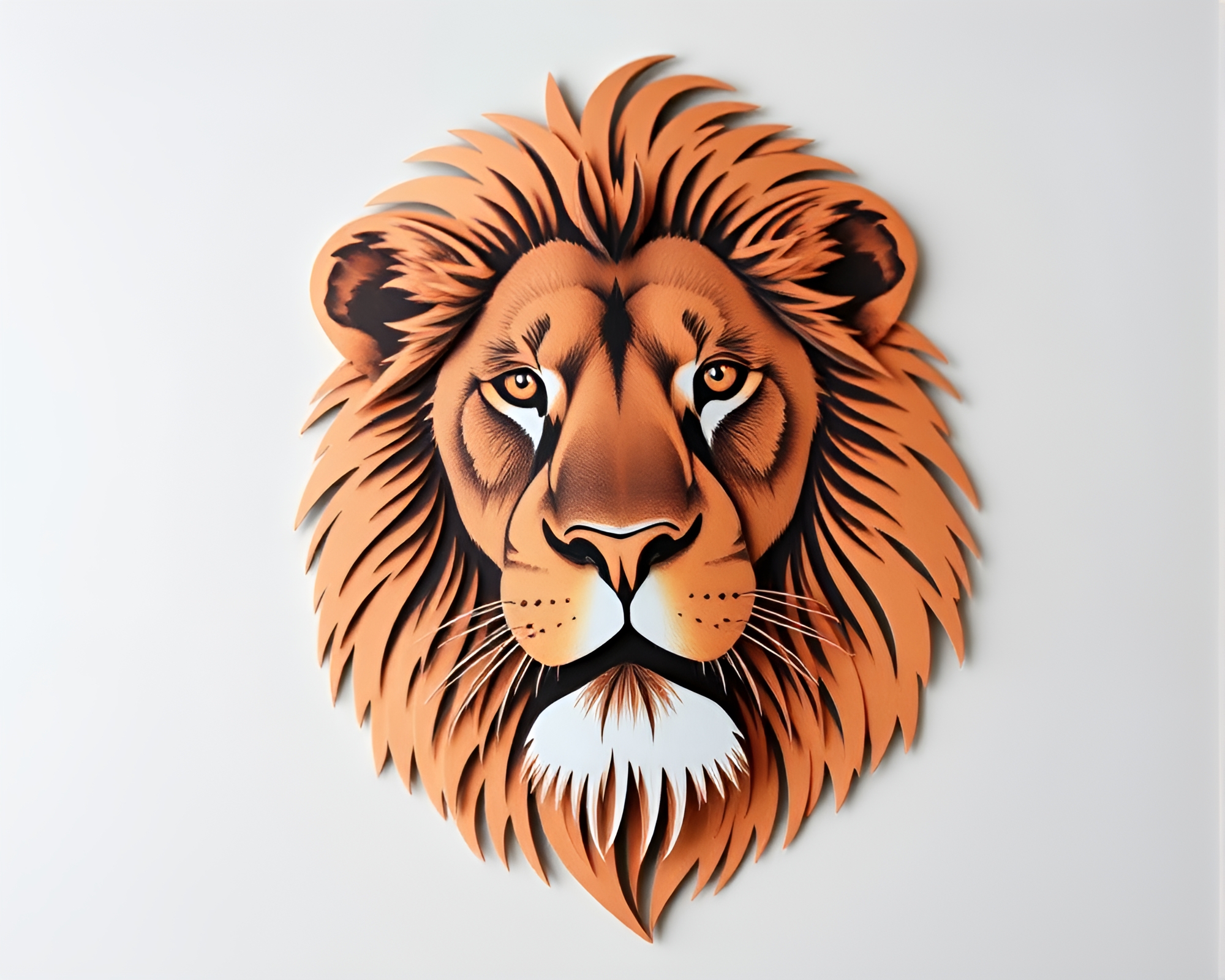 Majestic Lion With Fisheye Effect in Copper Tones – free AI stock image