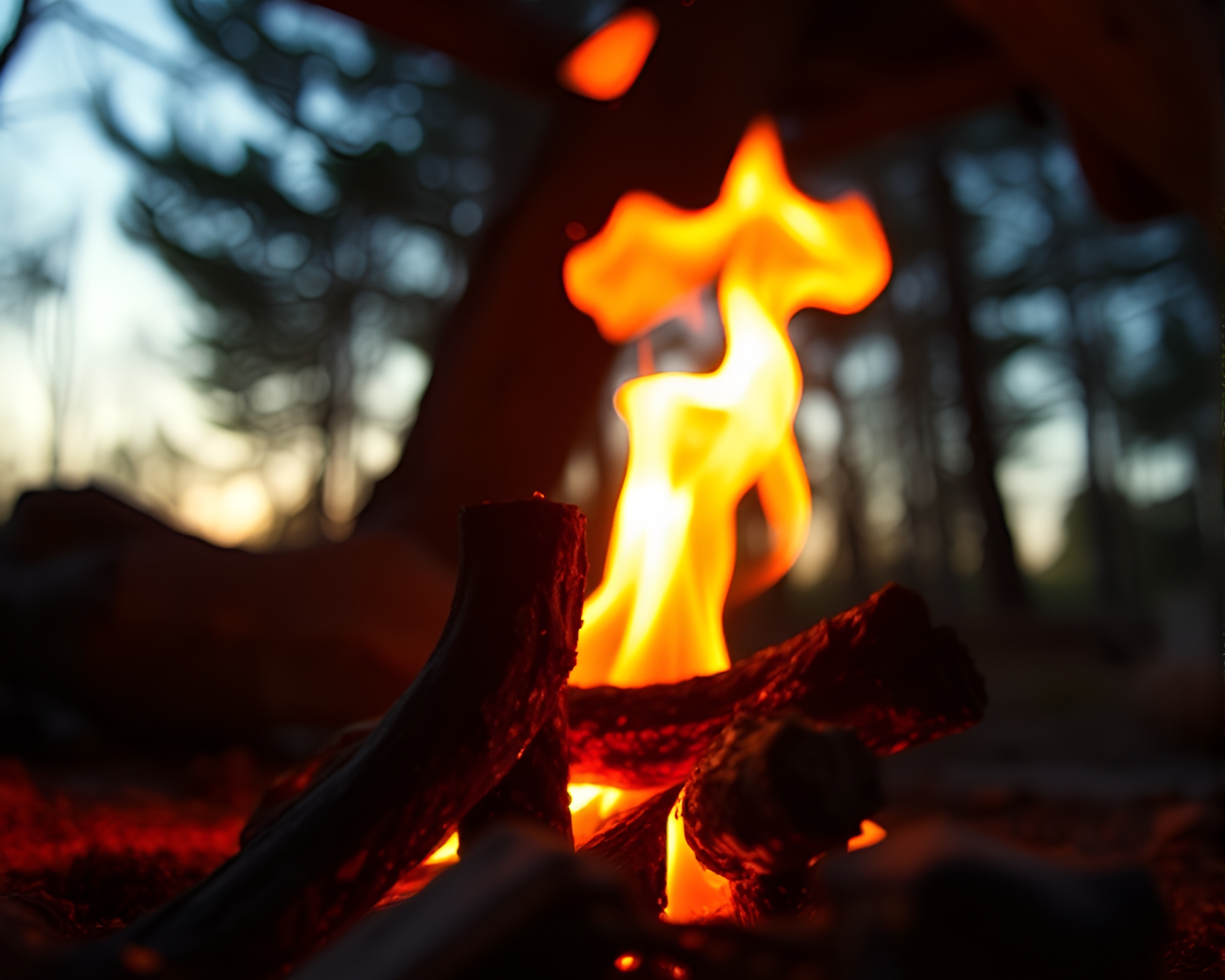 Mesmerizing Microscope Bonfire: Procedural Generation – free AI stock image