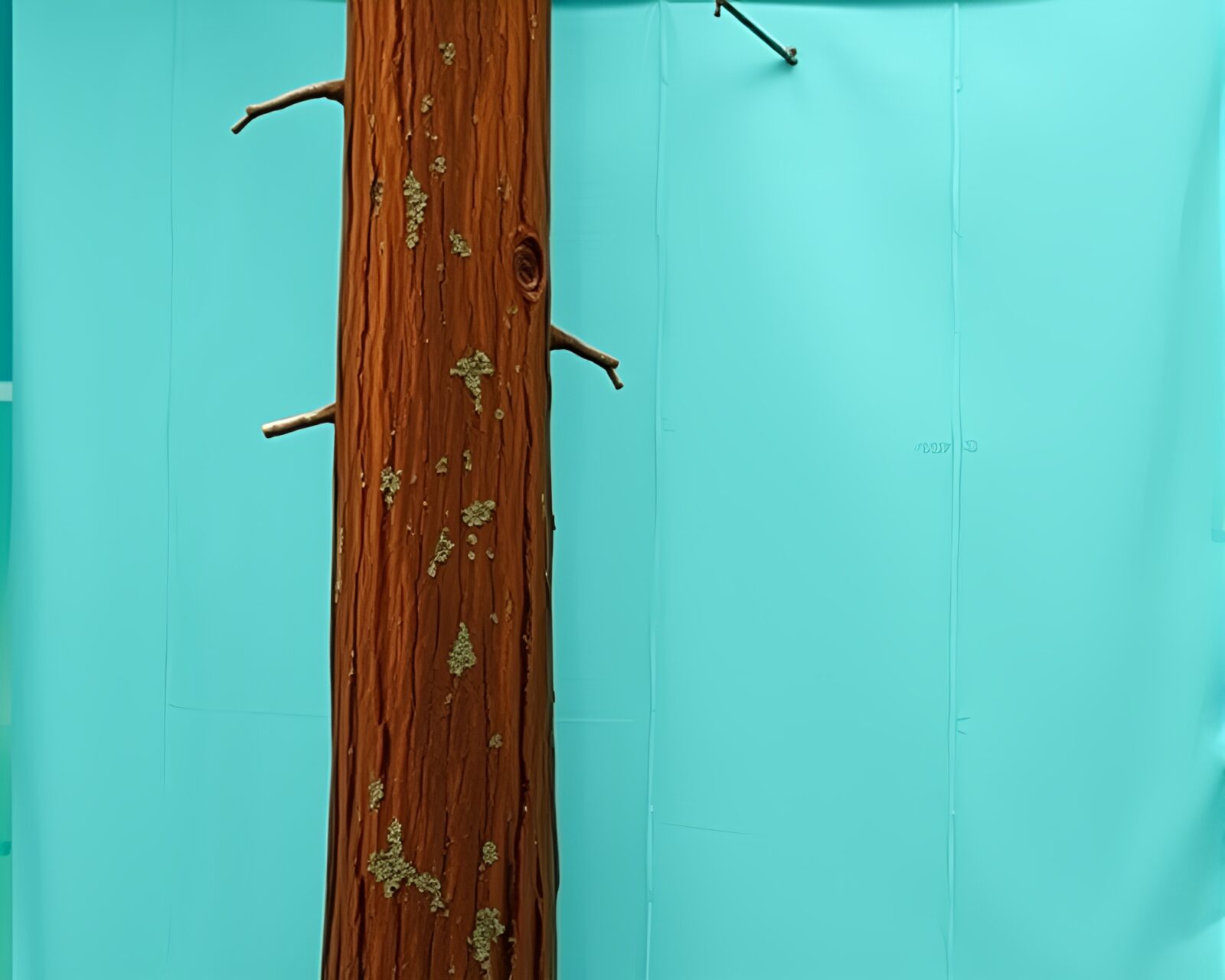 Tranquil scene of redwood tree covered in mildew spots