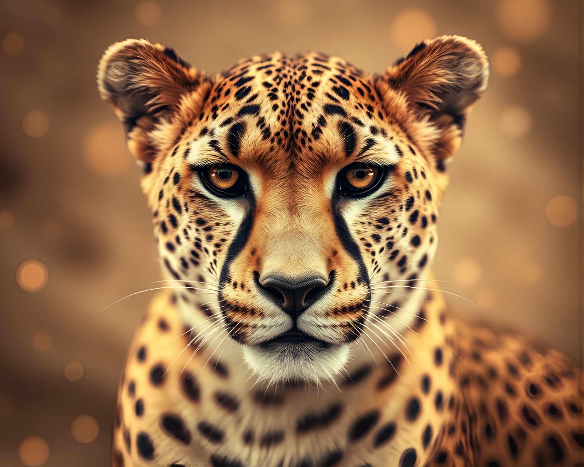 Fractal Cheetah with Iridescent Highlights – free AI stock image