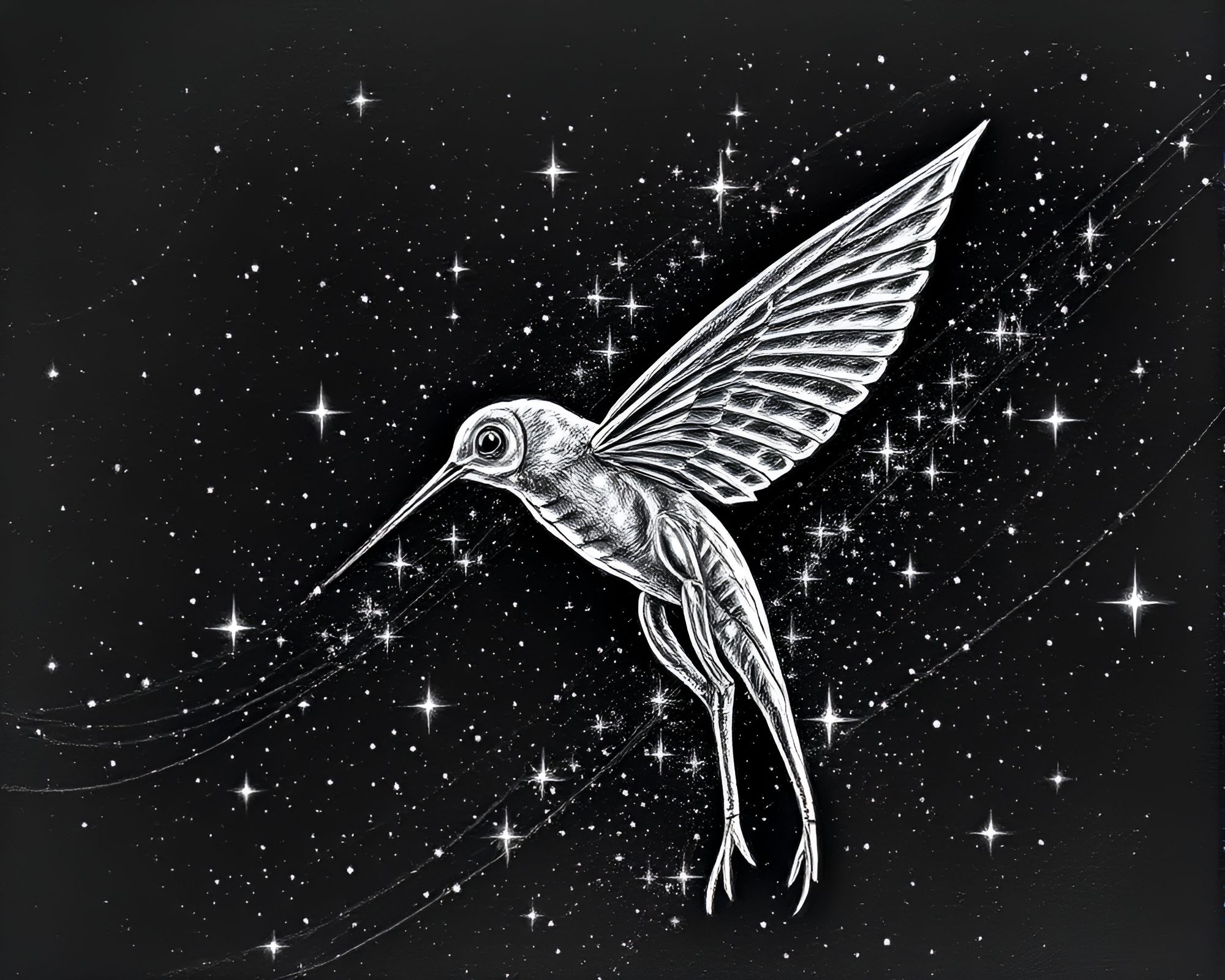 Majestic Banshee in Crosshatch Stardust Glare – free AI stock image