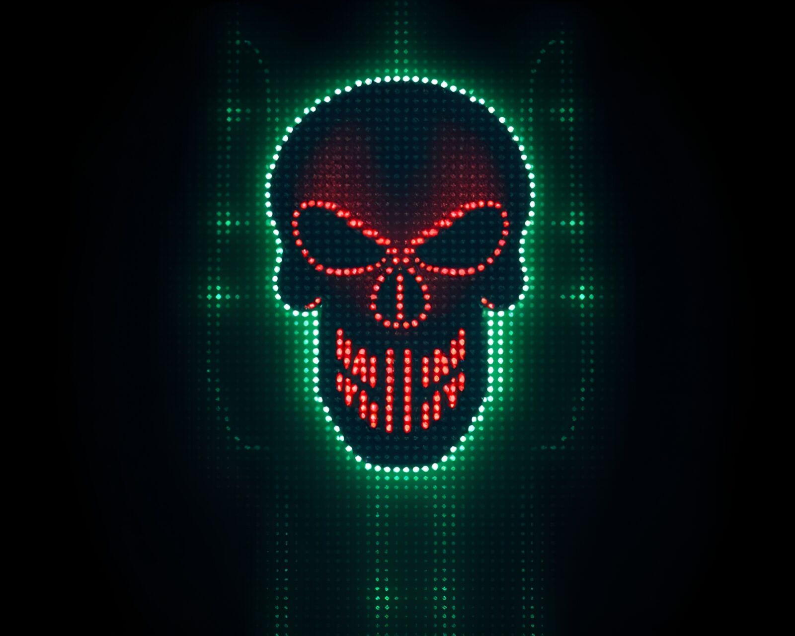 Faded denim look of a high-contrast LED Kraken grid
