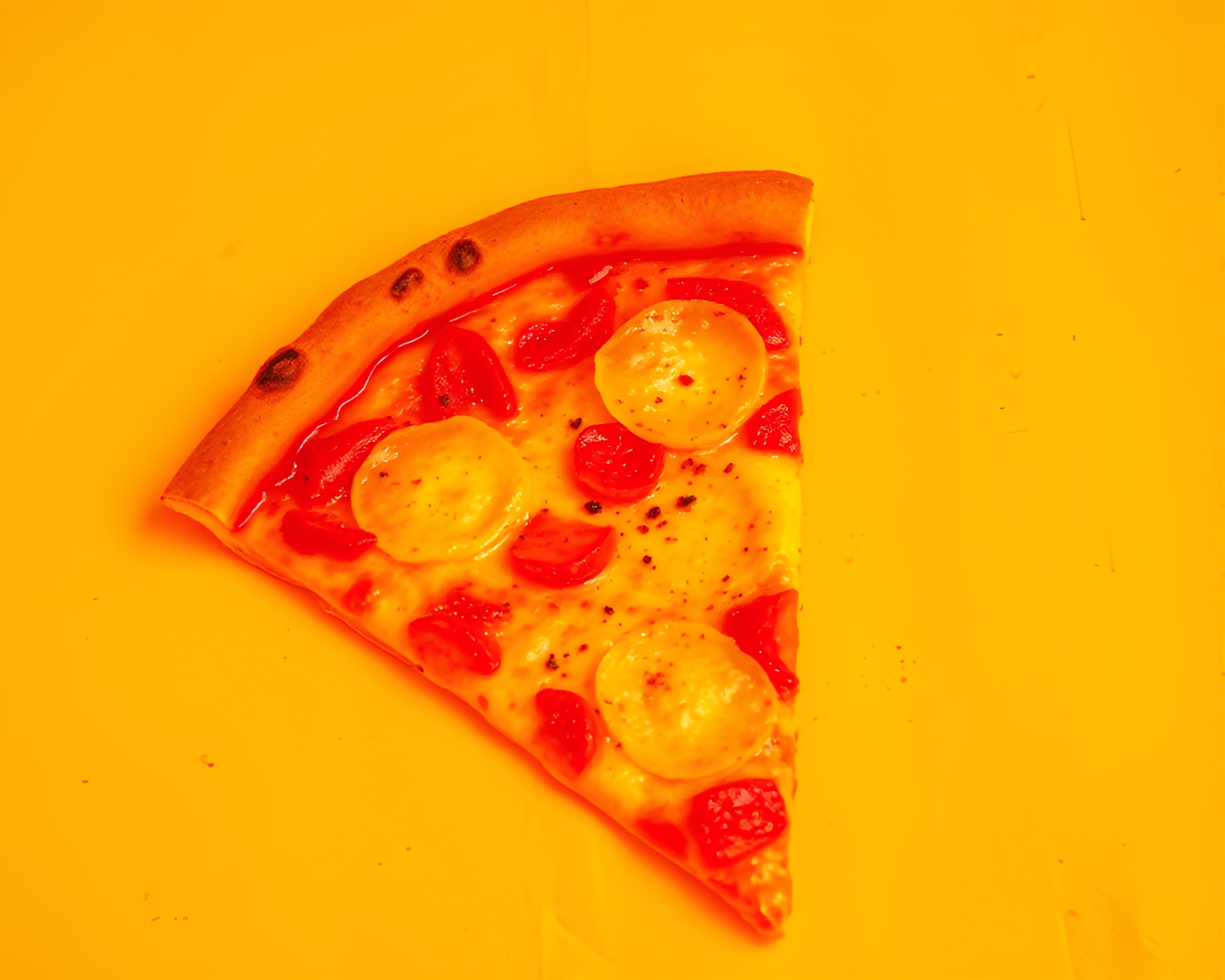 Pizza Slice in Kinetic Thermal Imaging Art – free AI stock image