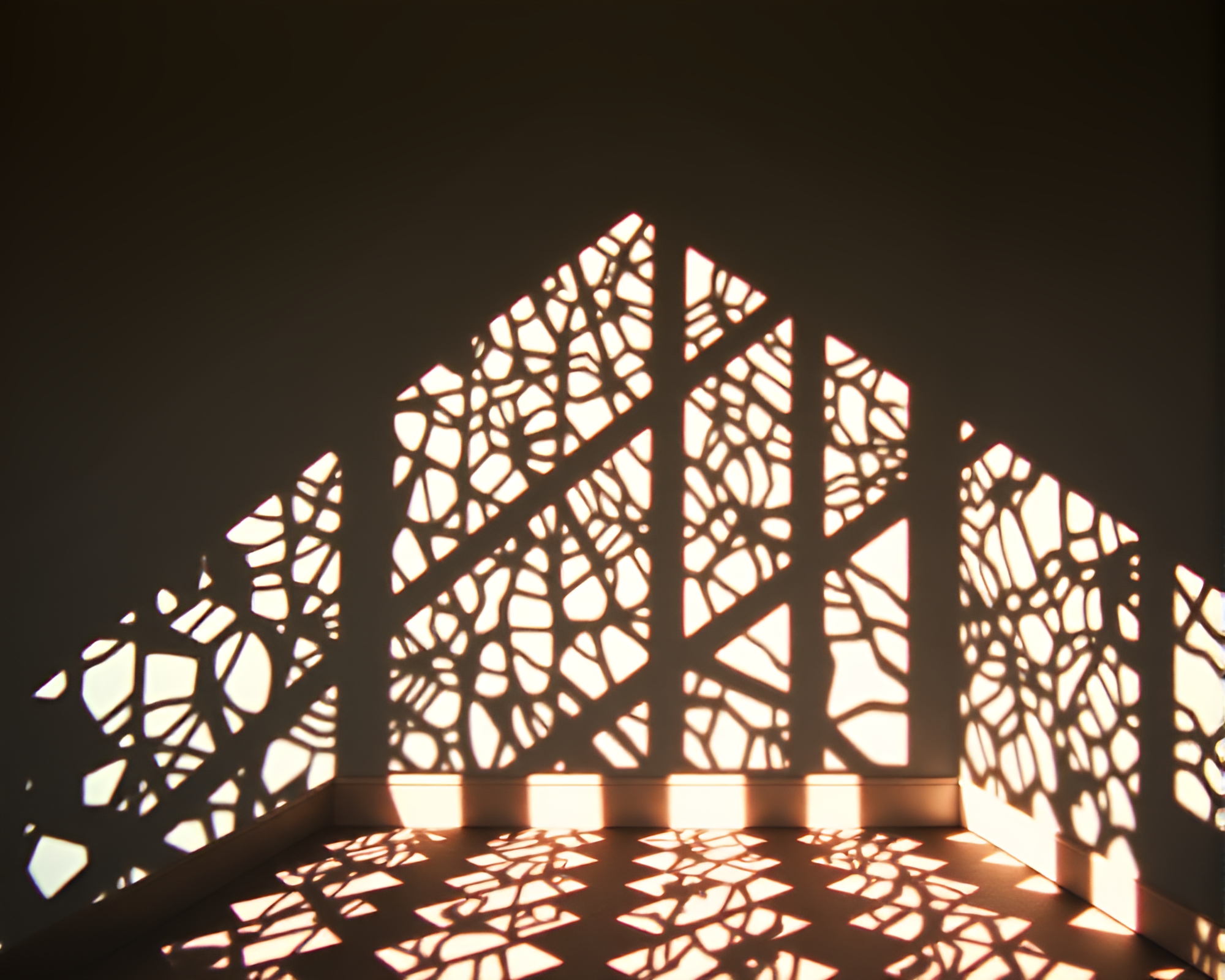 Surreal Acrylic Painting of Escher Staircase with Stencil Shadows – free AI stock image