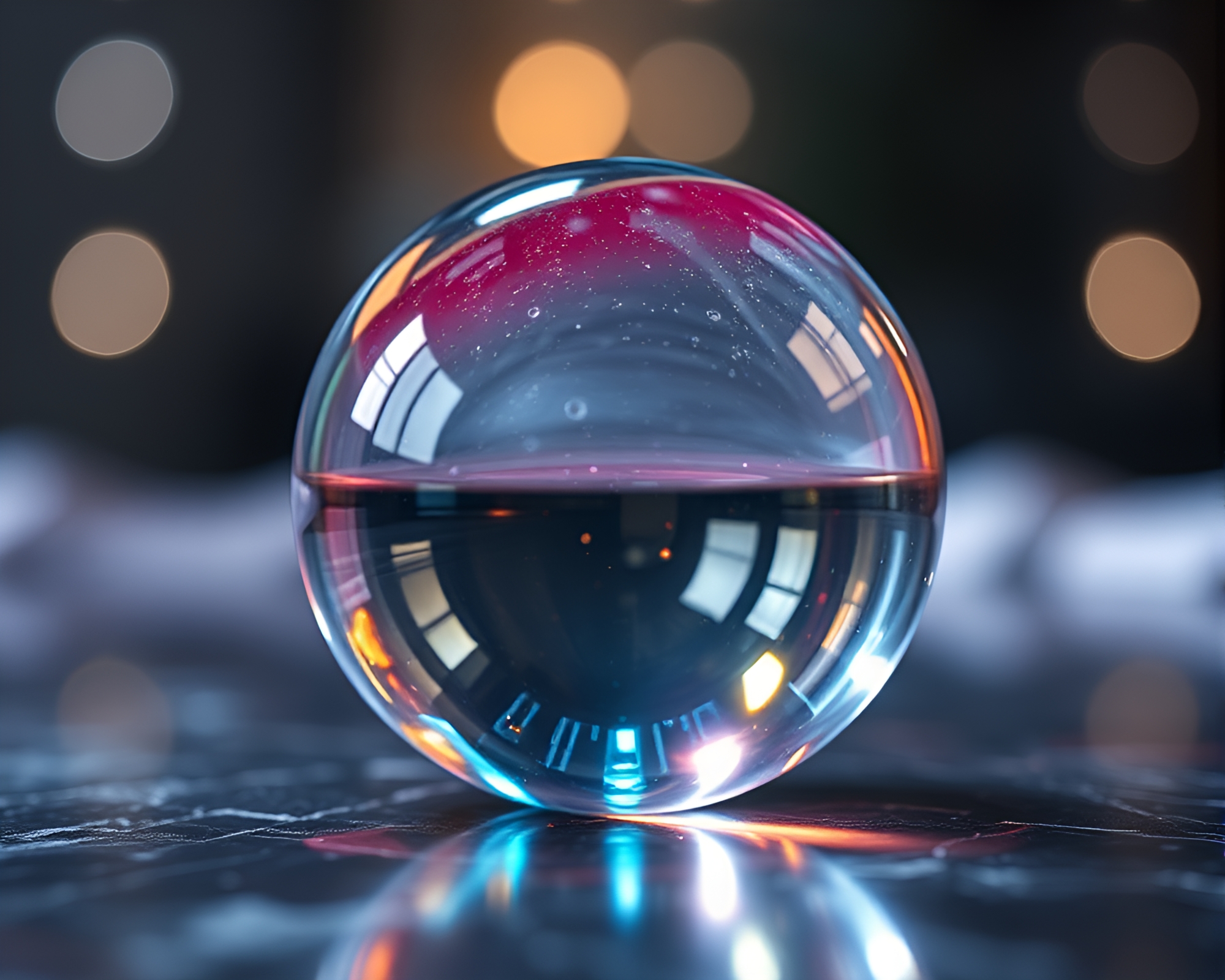 Glass Orb Universe Concept Art – free AI stock image