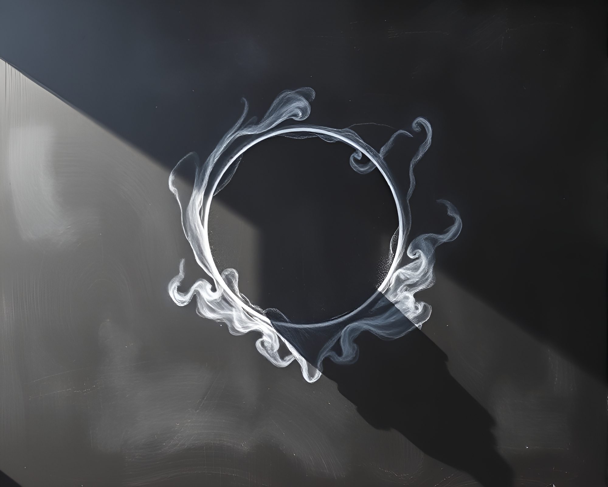 Enigmatic Eclipse on Chalkboard Floating Island – free AI stock image