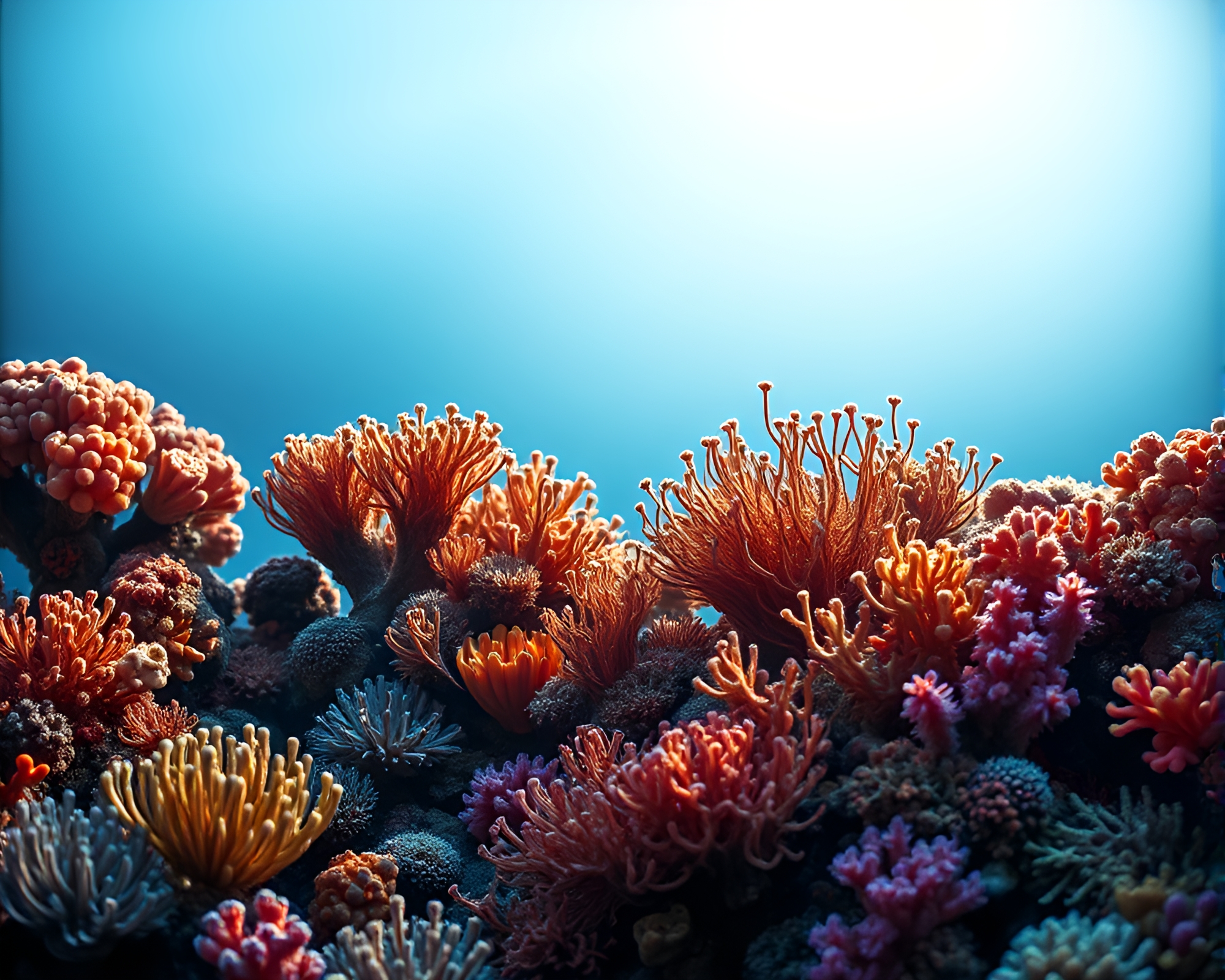 Underwater Reef Collage in High-Key Lighting – free AI stock image
