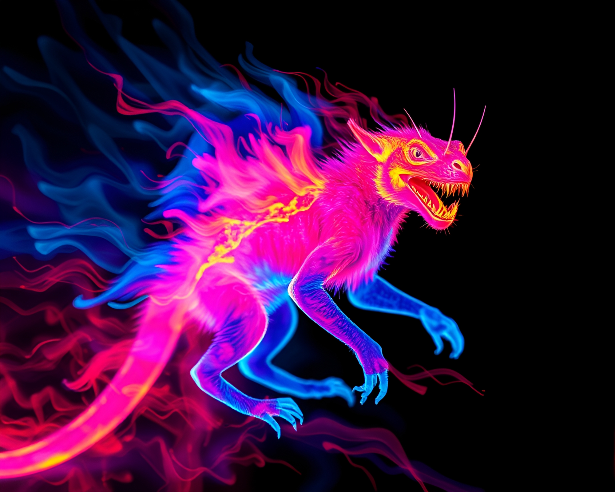 Thermal Chimera Zoom Burst in Double Exposure – free AI stock image