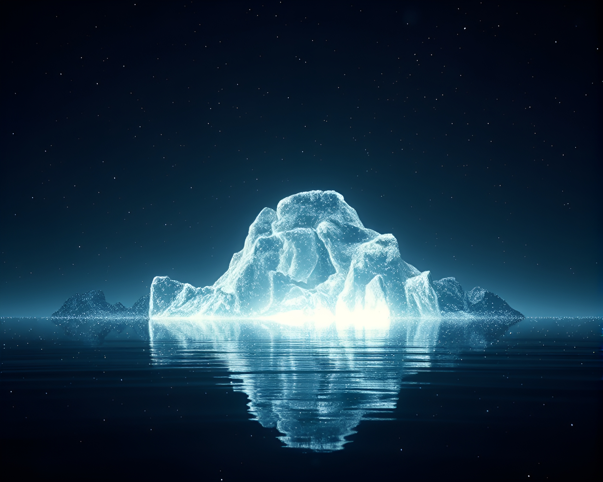 Arctic Iceberg in X-Ray Pointillist Style – free AI stock image