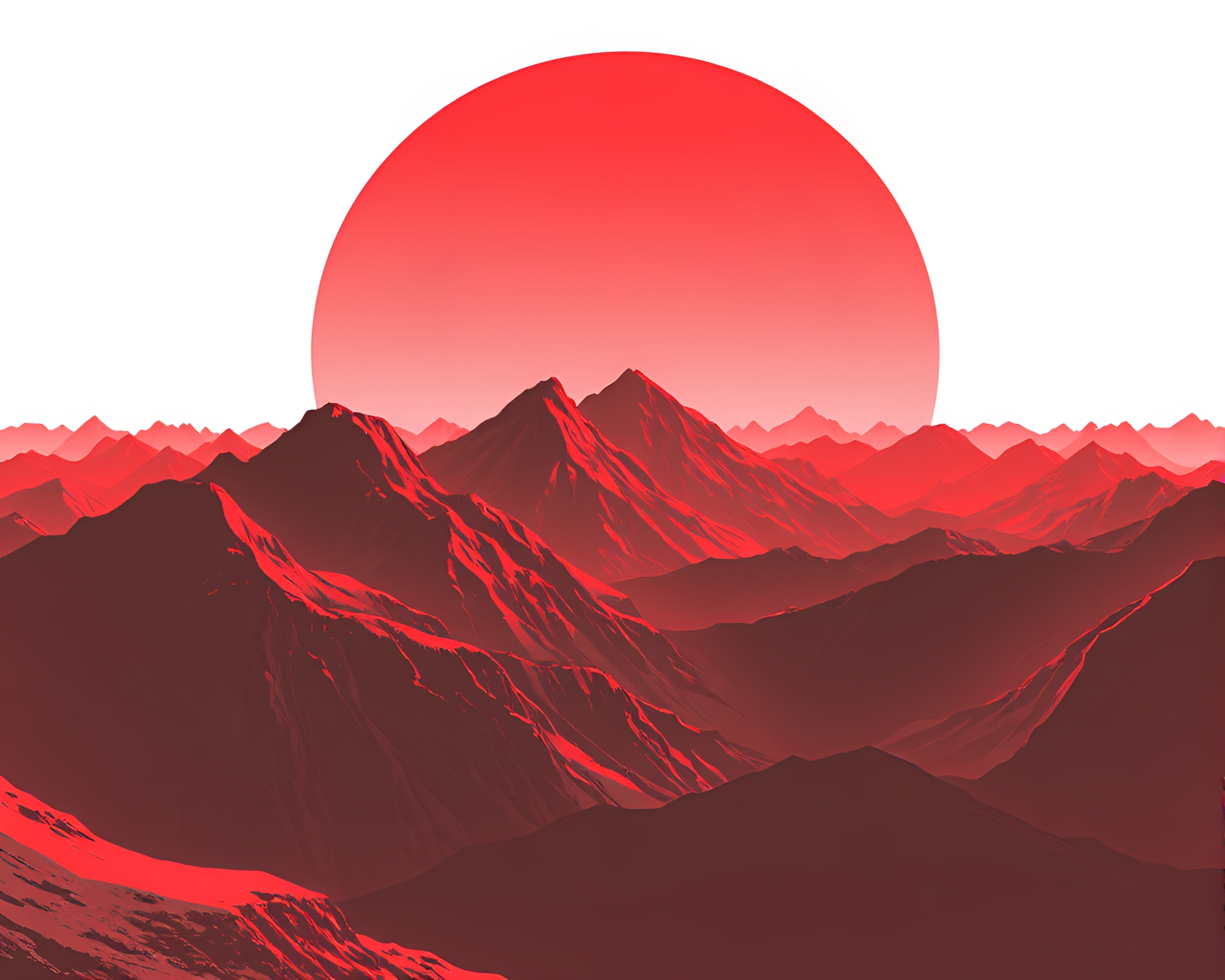 Ruby Red Plateau: Graphic Novel Hatching Composition – free AI stock image