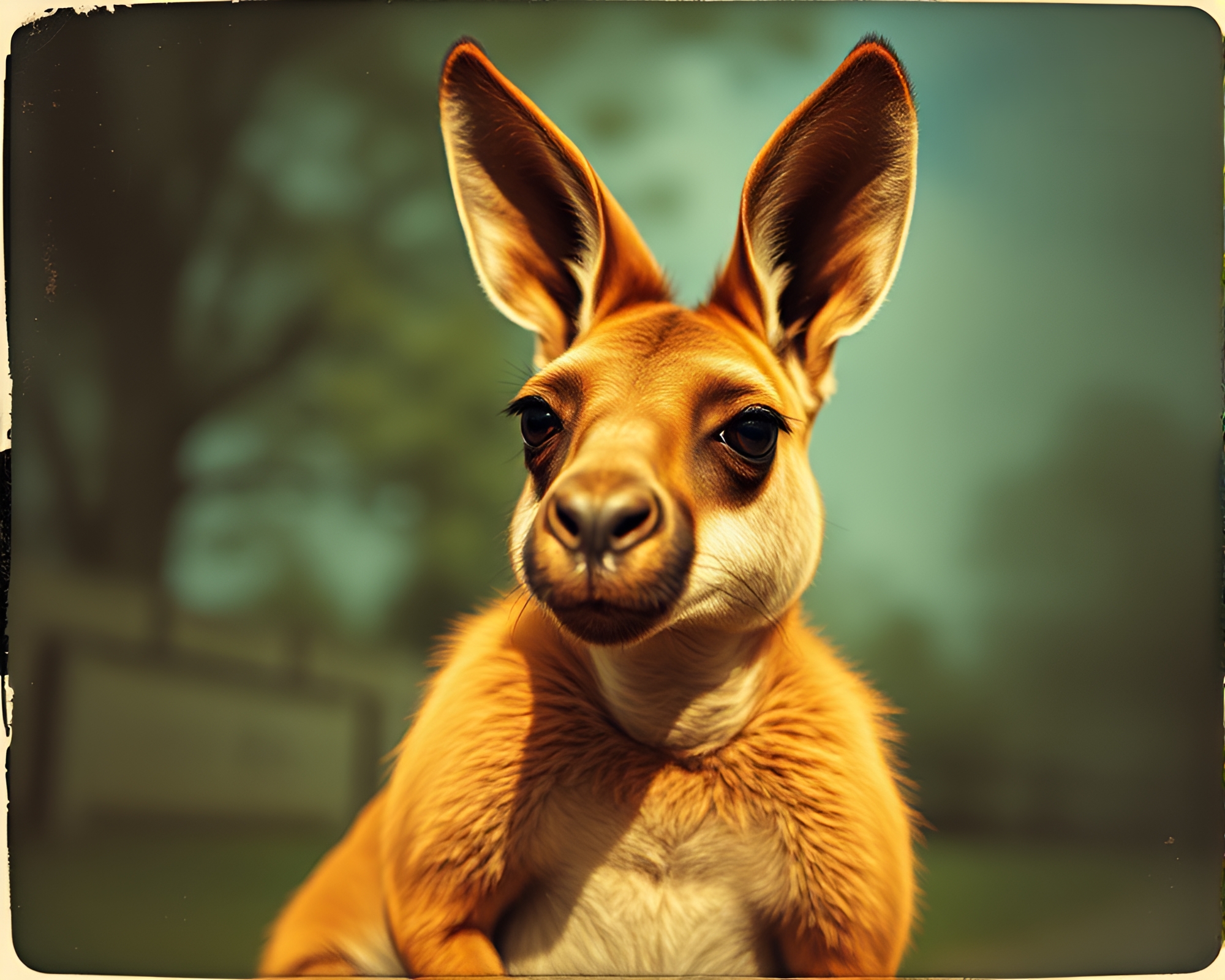 Dynamic Kangaroo in Dutch Angle Action Painting – free AI stock image