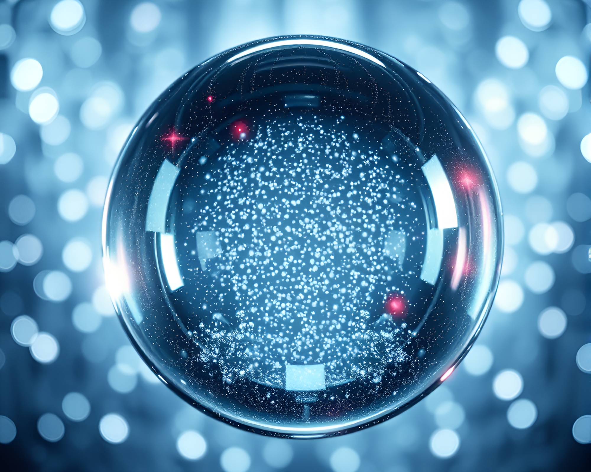 Cybernetic Glass Orb with Floating Particles Concept – free AI stock image