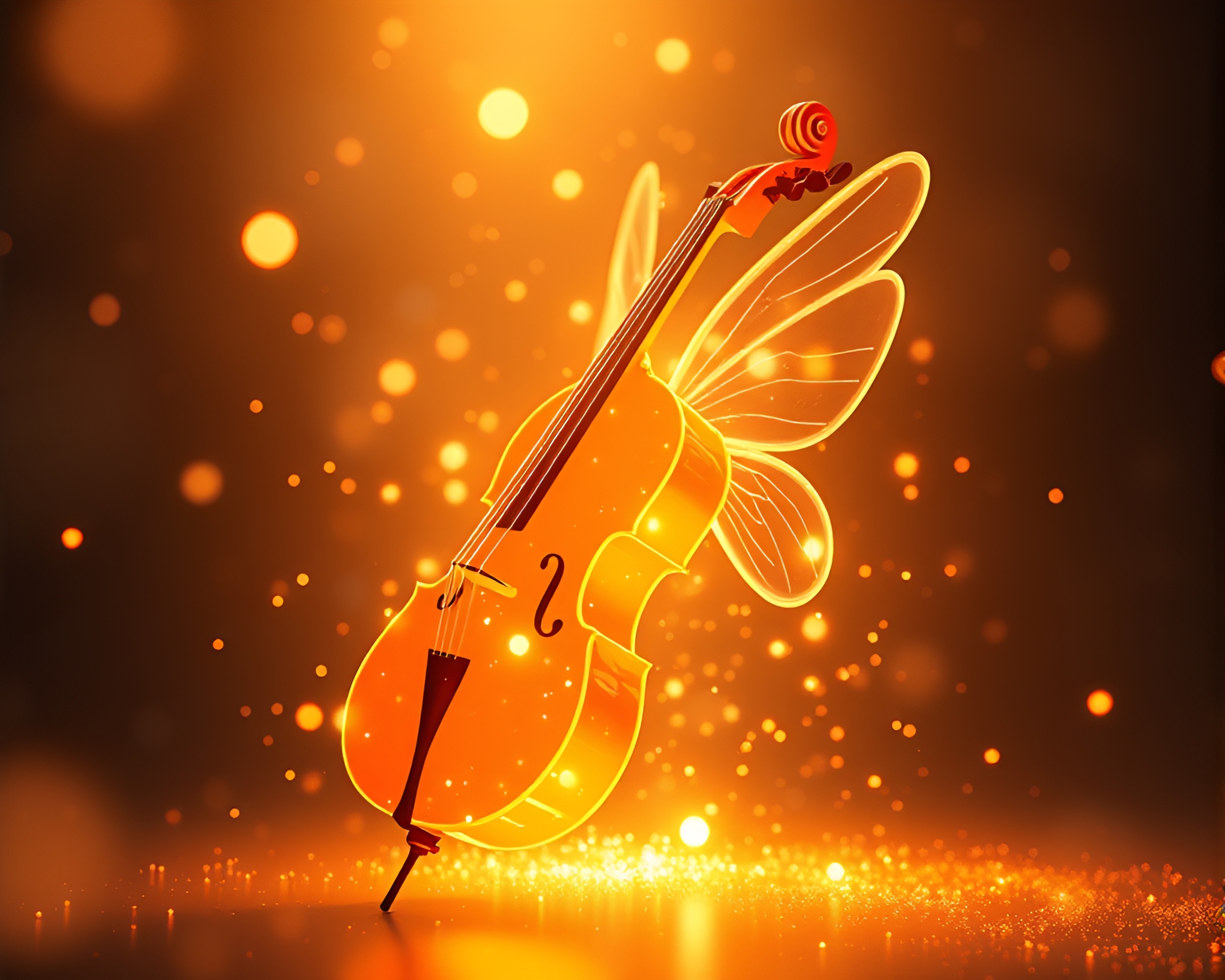 Ethereal Cello Melody in Negative Space – free AI stock image
