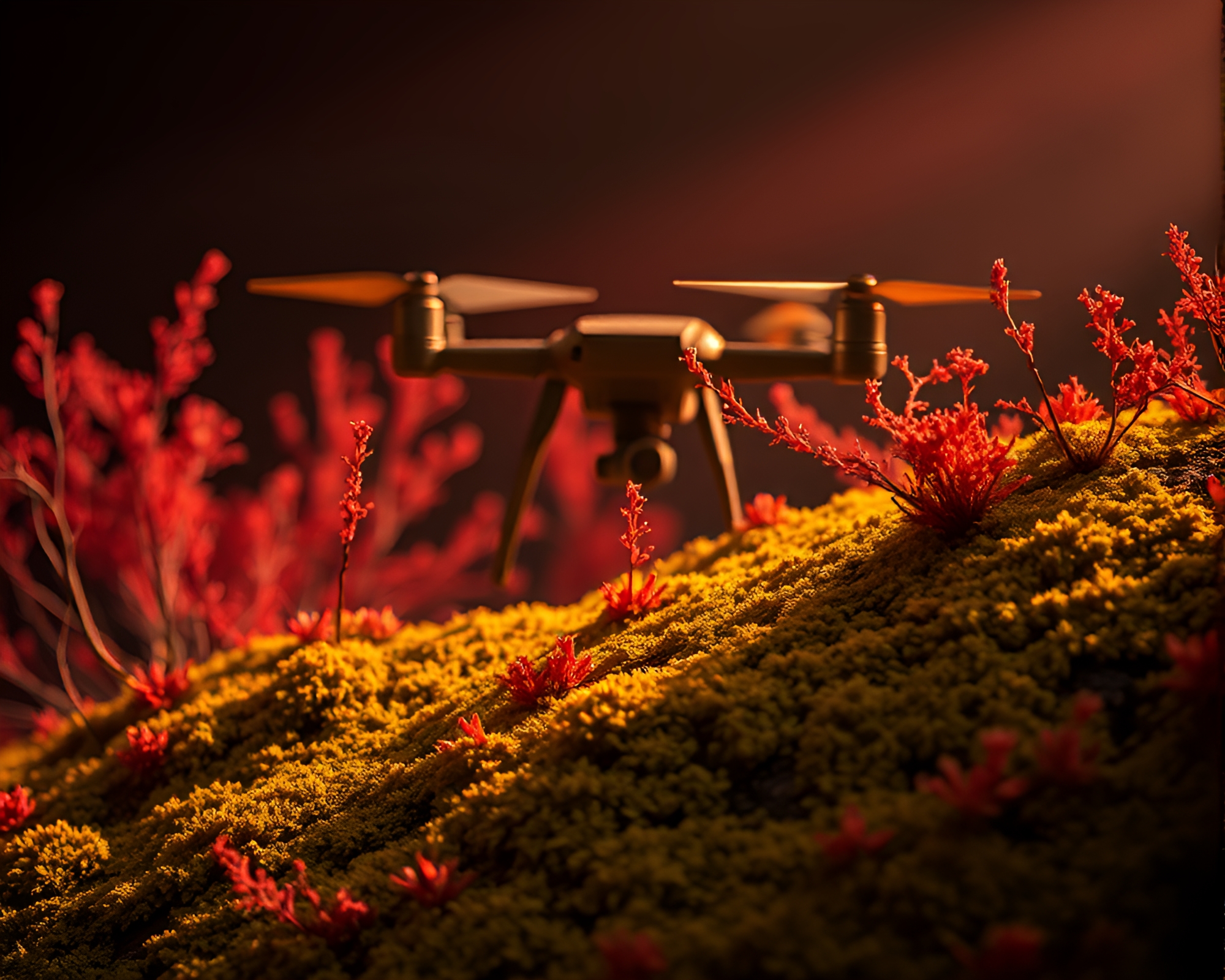 Vibrant Lichen Patterns in Infrared Kinetic Art – free AI stock image