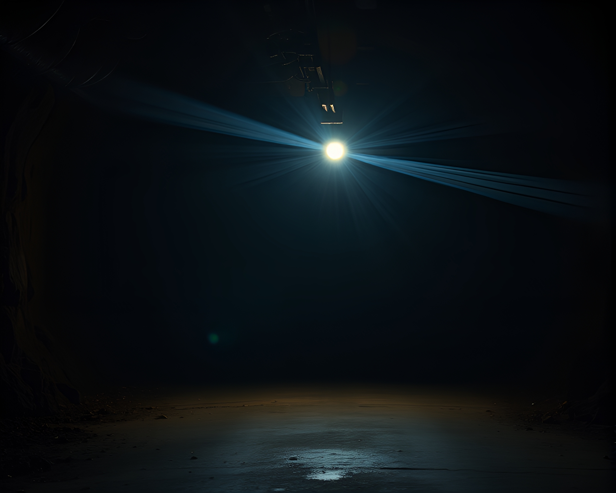 Eerie Underground Bunker Illuminated by Light Streaks – free AI stock image