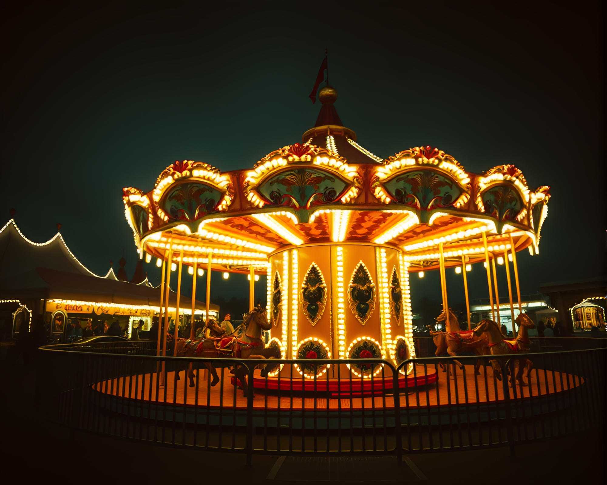 Gilded Carnival Carousel Amid HDR Minimalist Design – free AI stock image