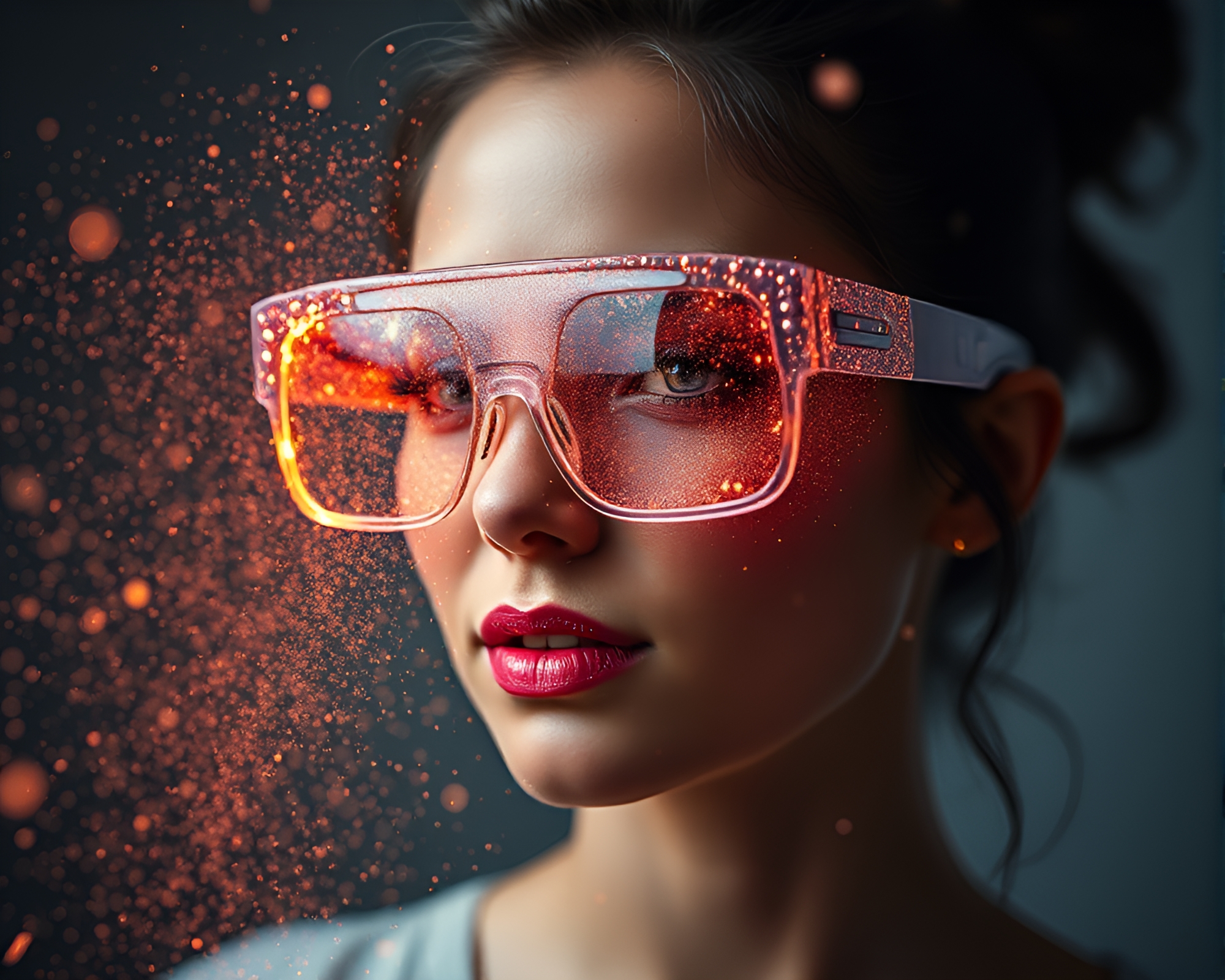 Mesmerizing Augmented Reality Feather Dusting with Glitter Dust – free AI stock image
