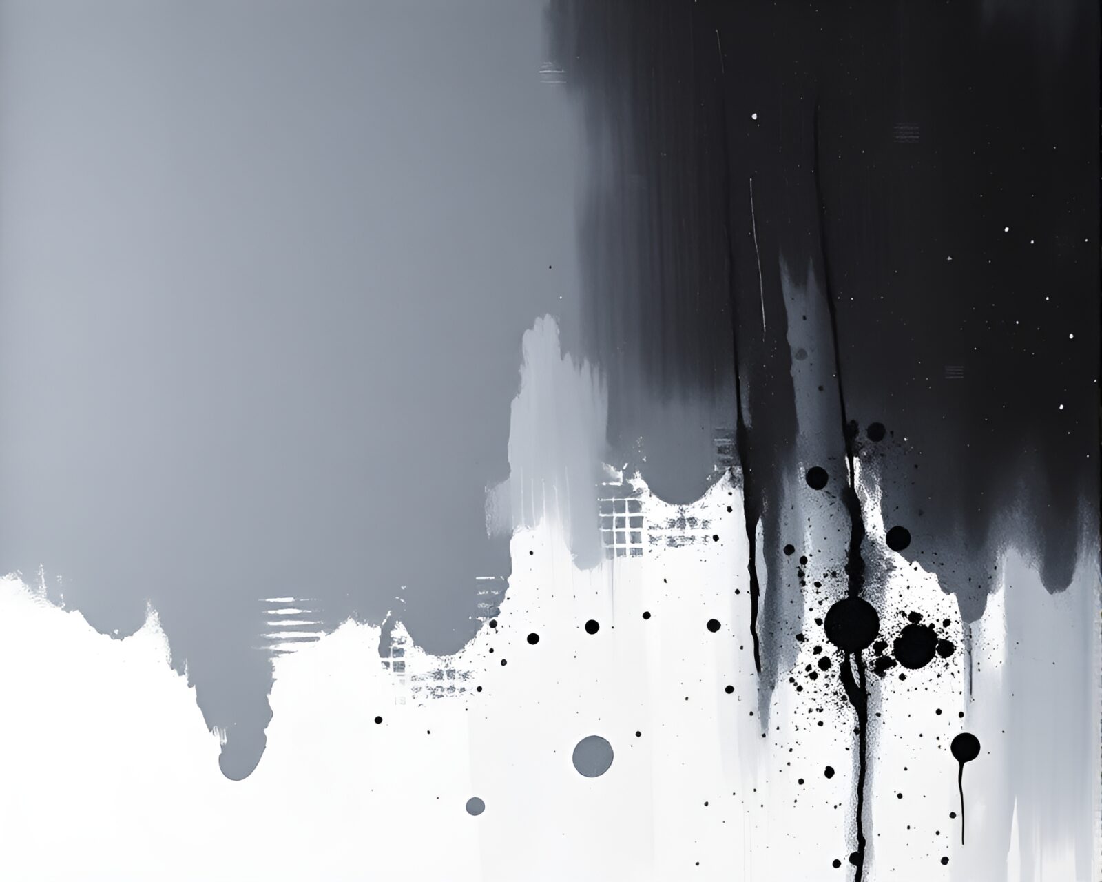 Enchanting fairy with paint splatter atmosphere in charcoal strokes