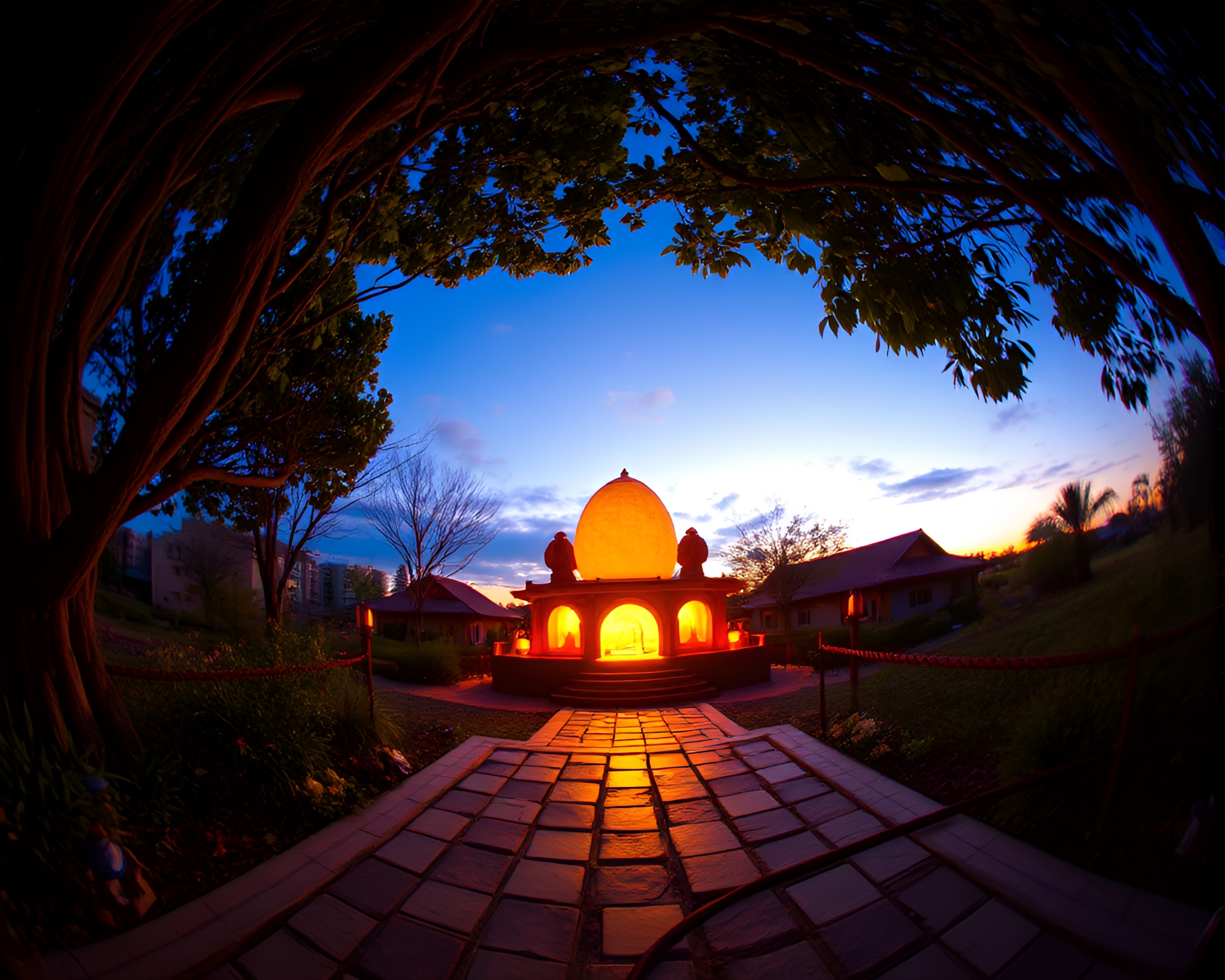 Dragon Egg Fisheye Glow in Cross-Process Style – free AI stock image