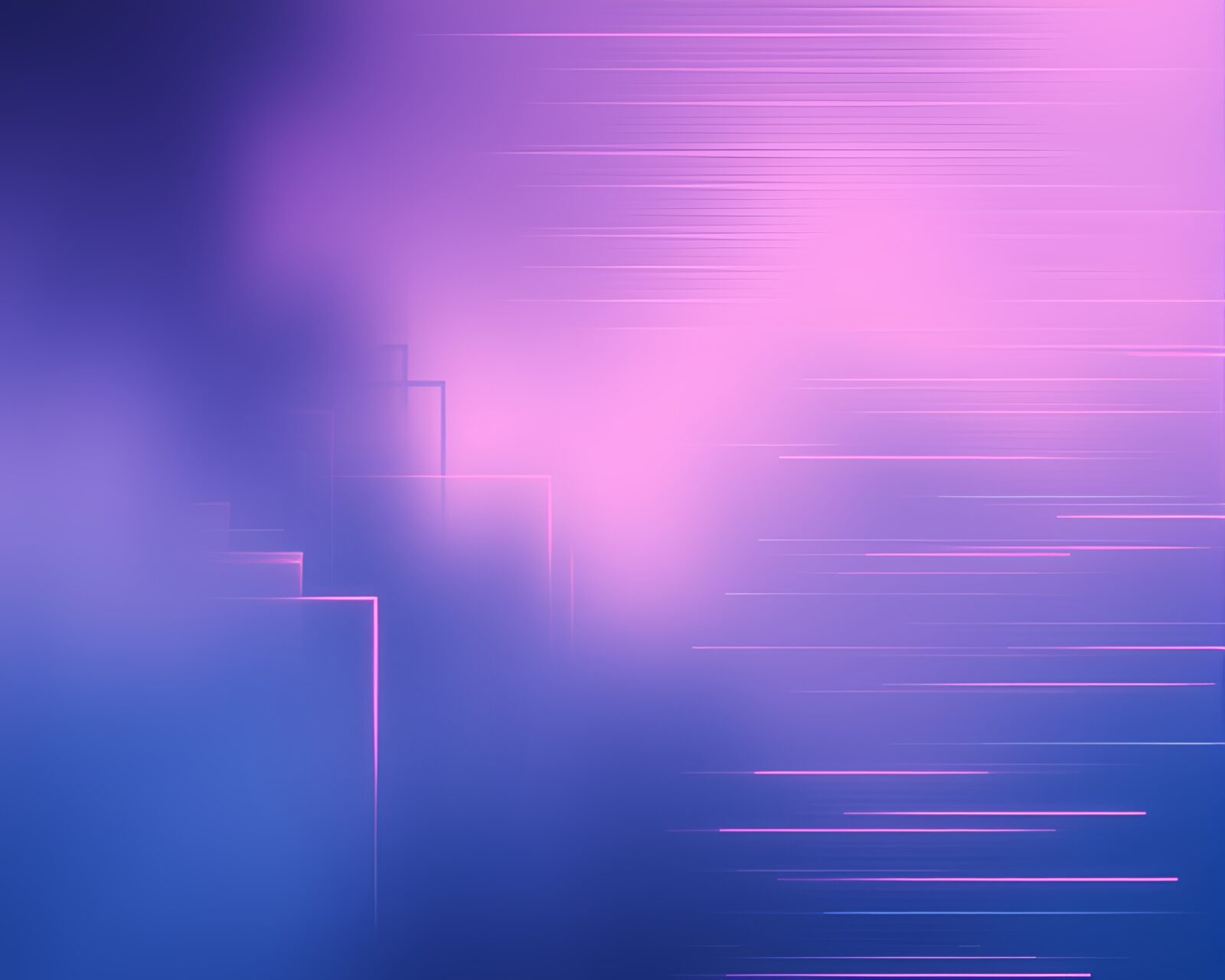 Digital glitch scene with retro color fade and drifting fog
