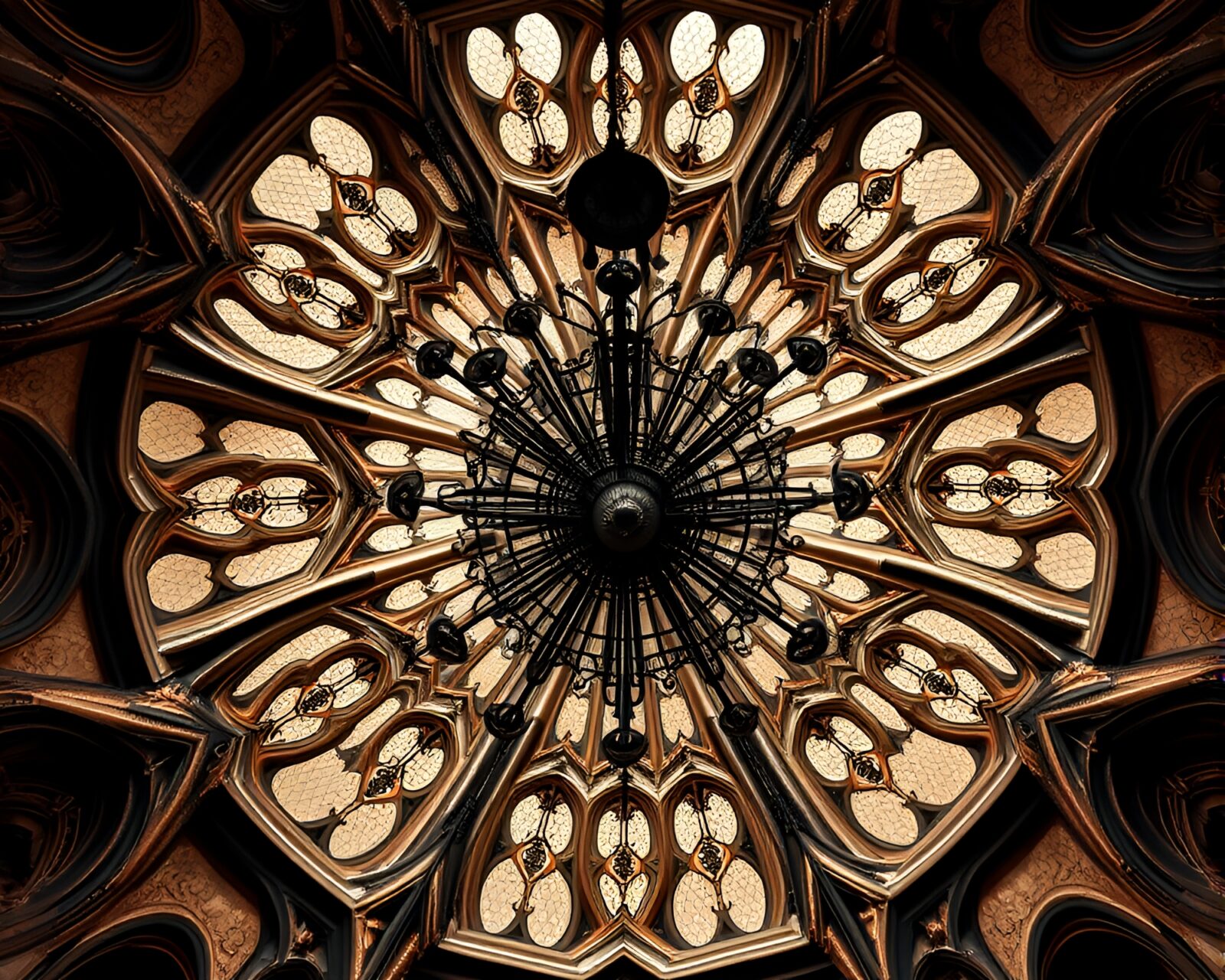 Muted earth tones and elegance in fractal chandelier design