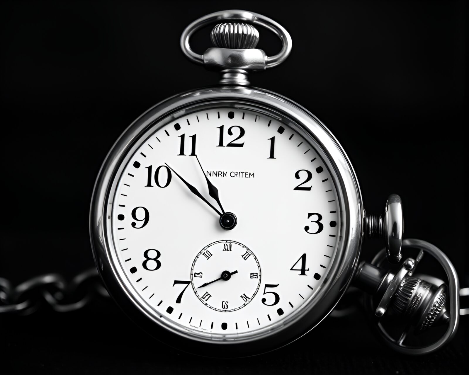 Ivory lit pocket watch in film noir style