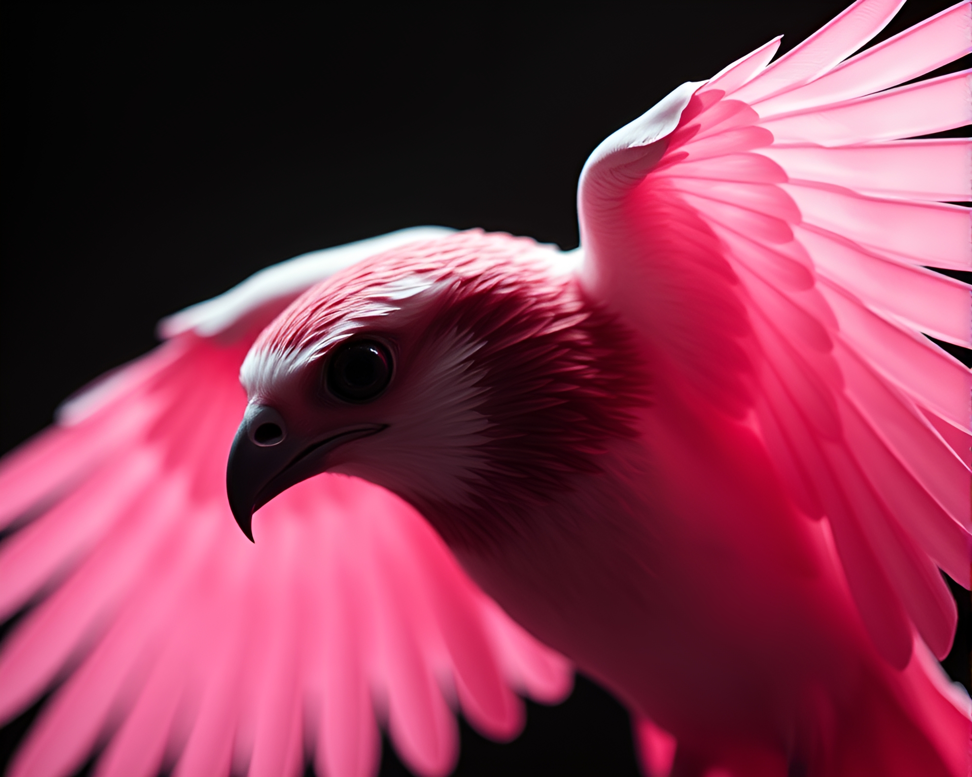 Falcon in Blush: Paper Tear Noir – free AI stock image