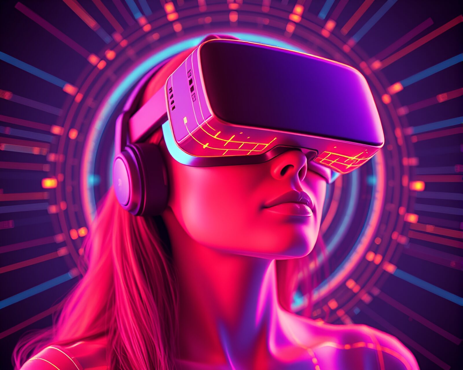 3D scan of virtual reality hub with sleek colors
