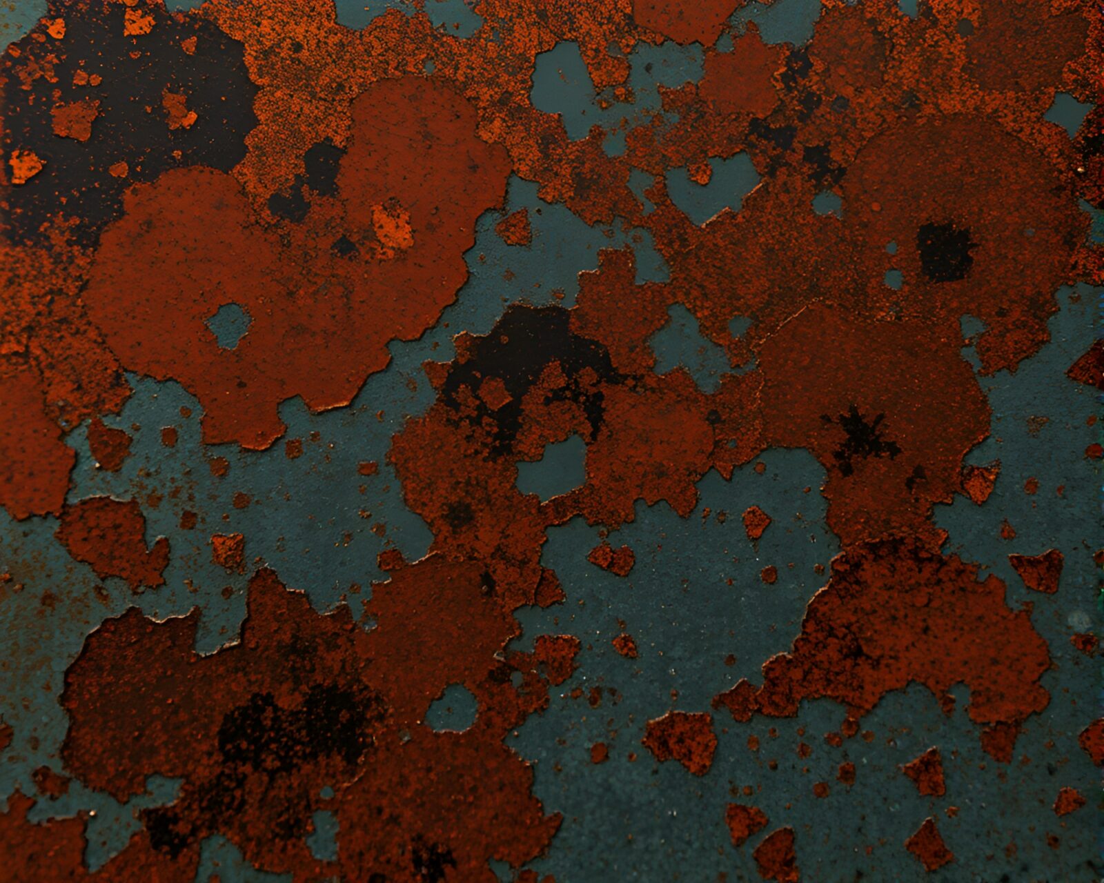 Abstract composition of rust textures with digital glitch effects