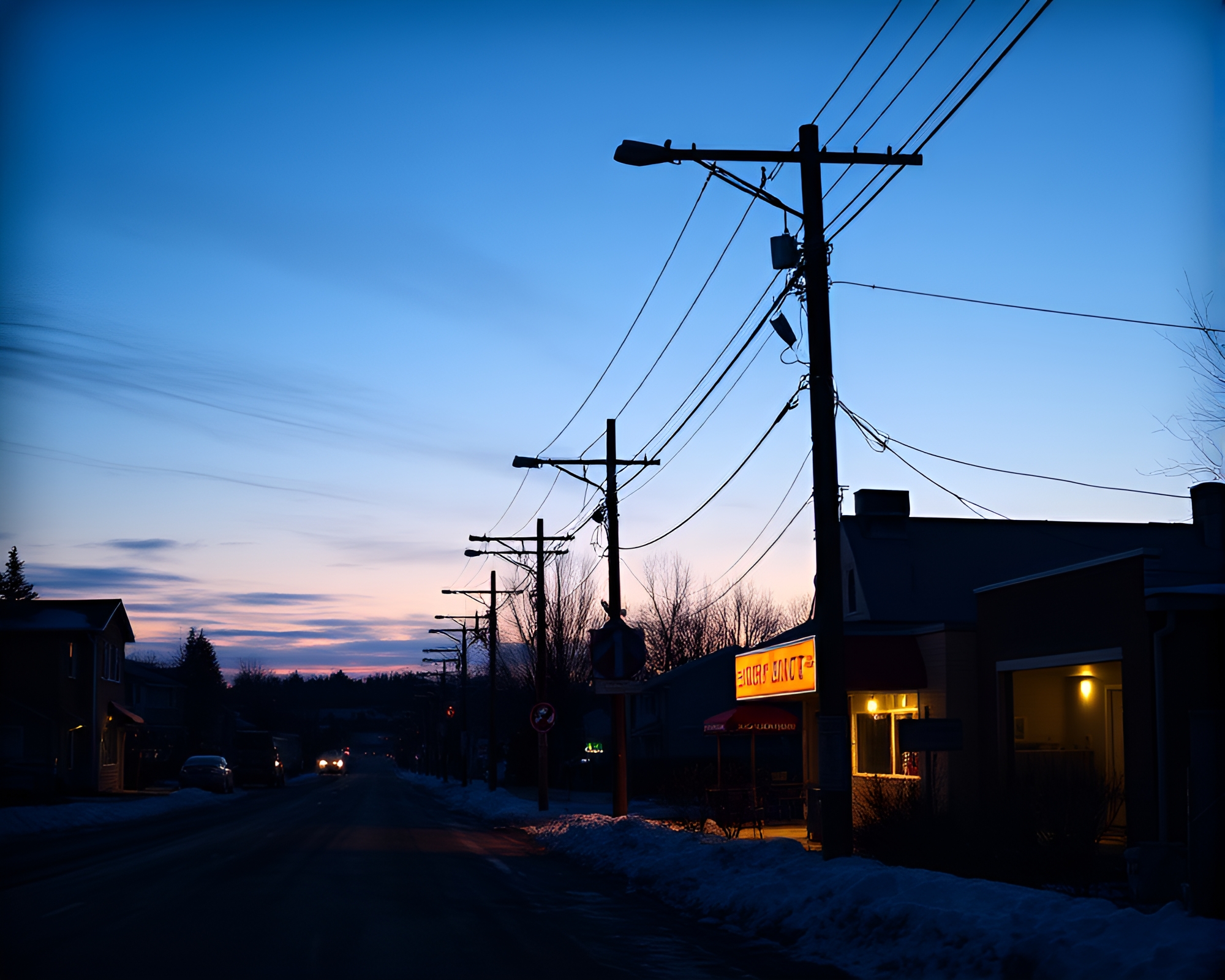 Twilight Blue Hour Tundra Street Art Tags – free AI stock image