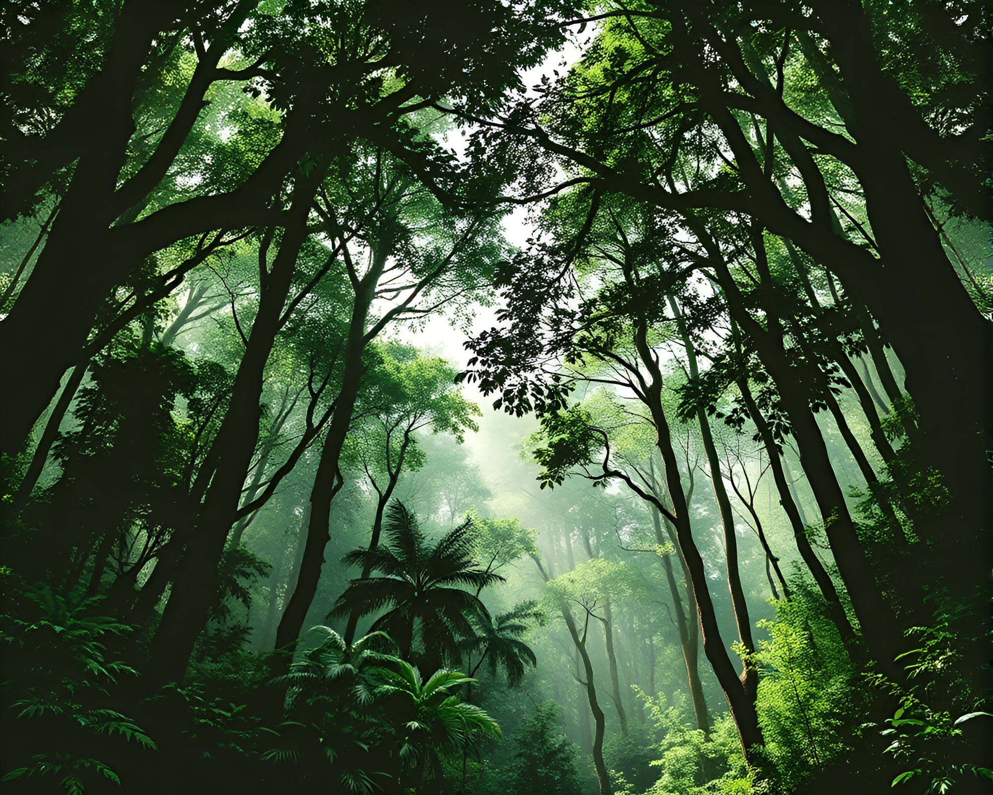Arctic Tiger Roaming Through Jungle Canopy in Stencil Art – free AI stock image
