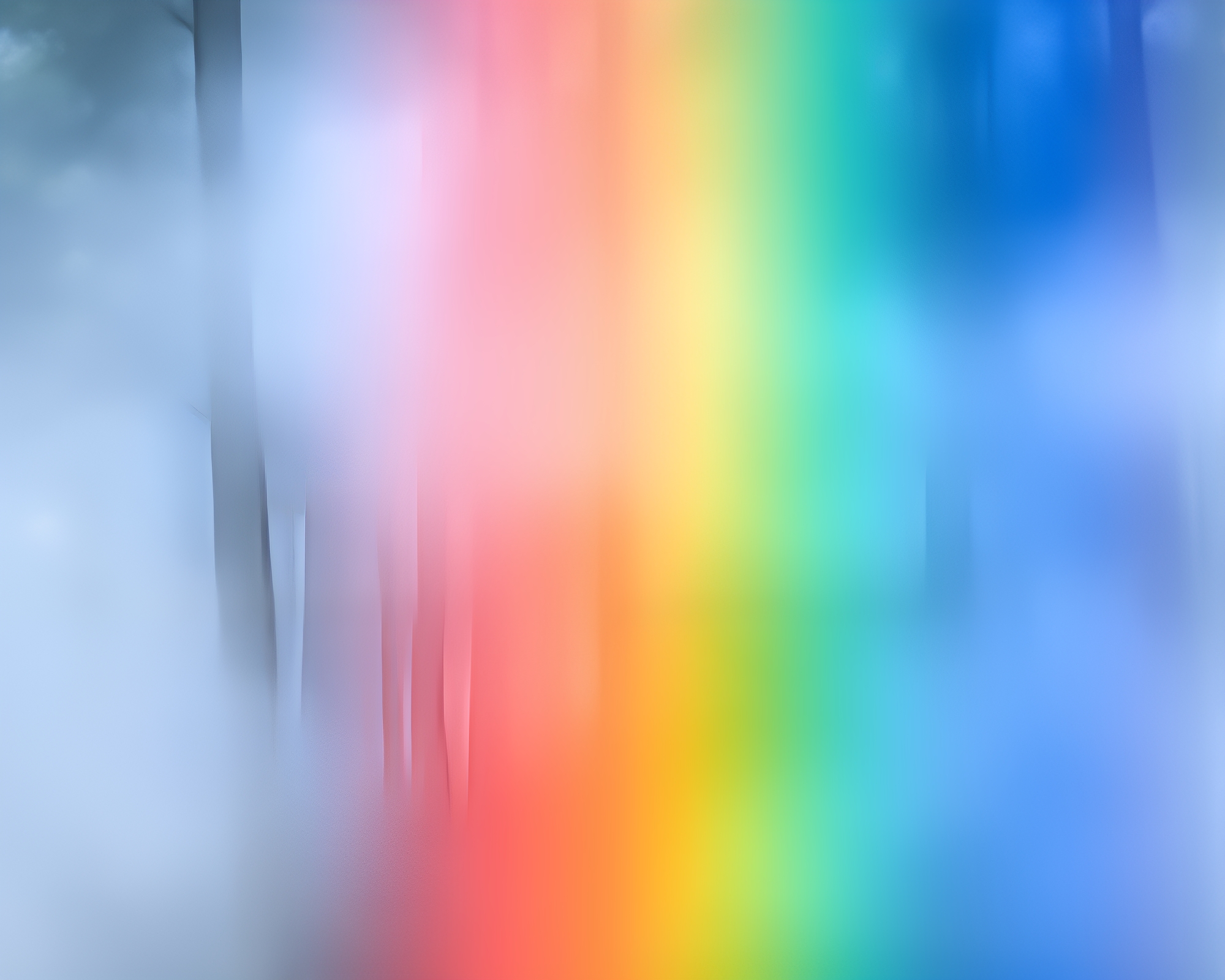 Enchanting Rainbow Forest Fog Bokeh Imagery – free AI stock image