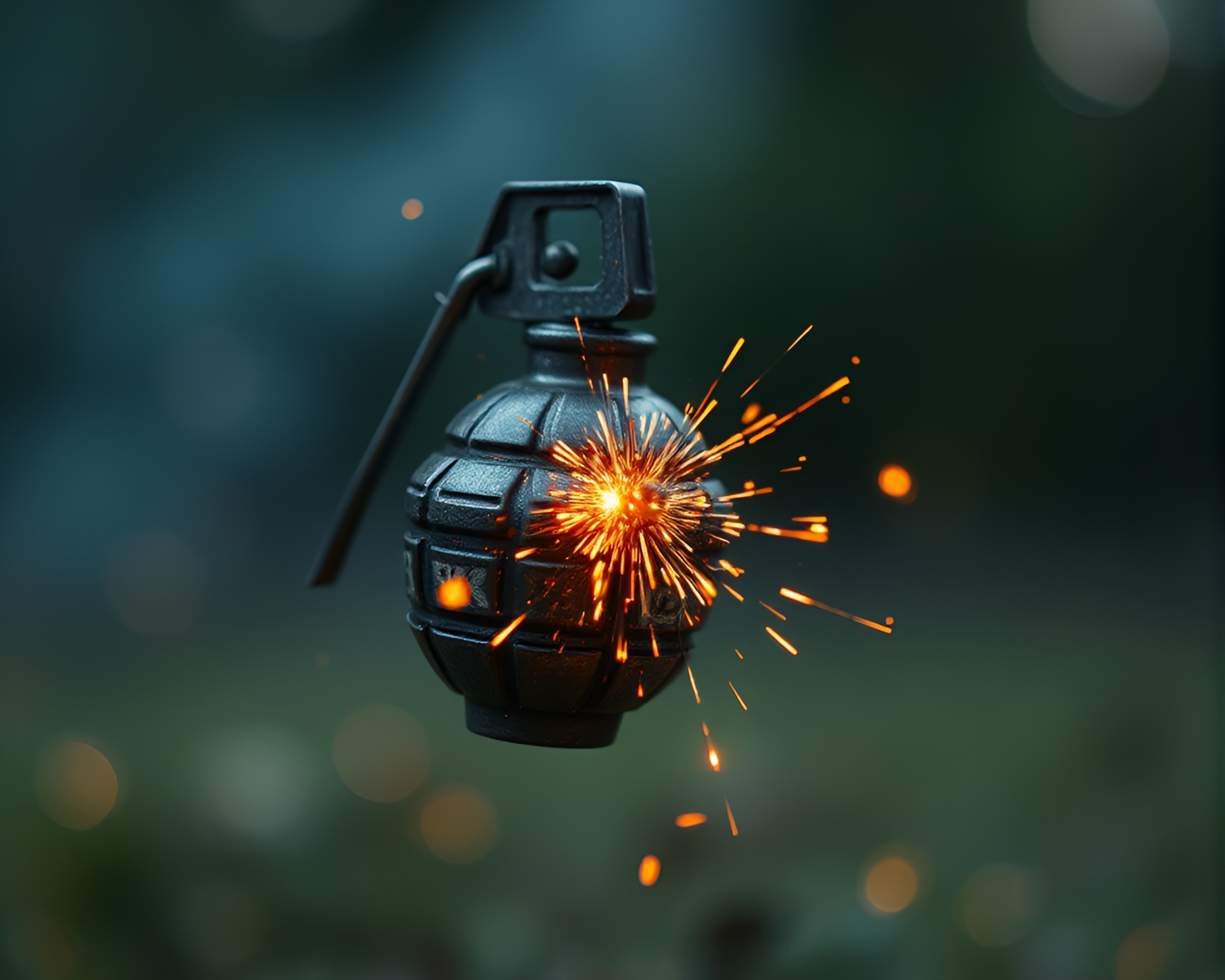 Antimatter Grenade Hatching Composition – free AI stock image