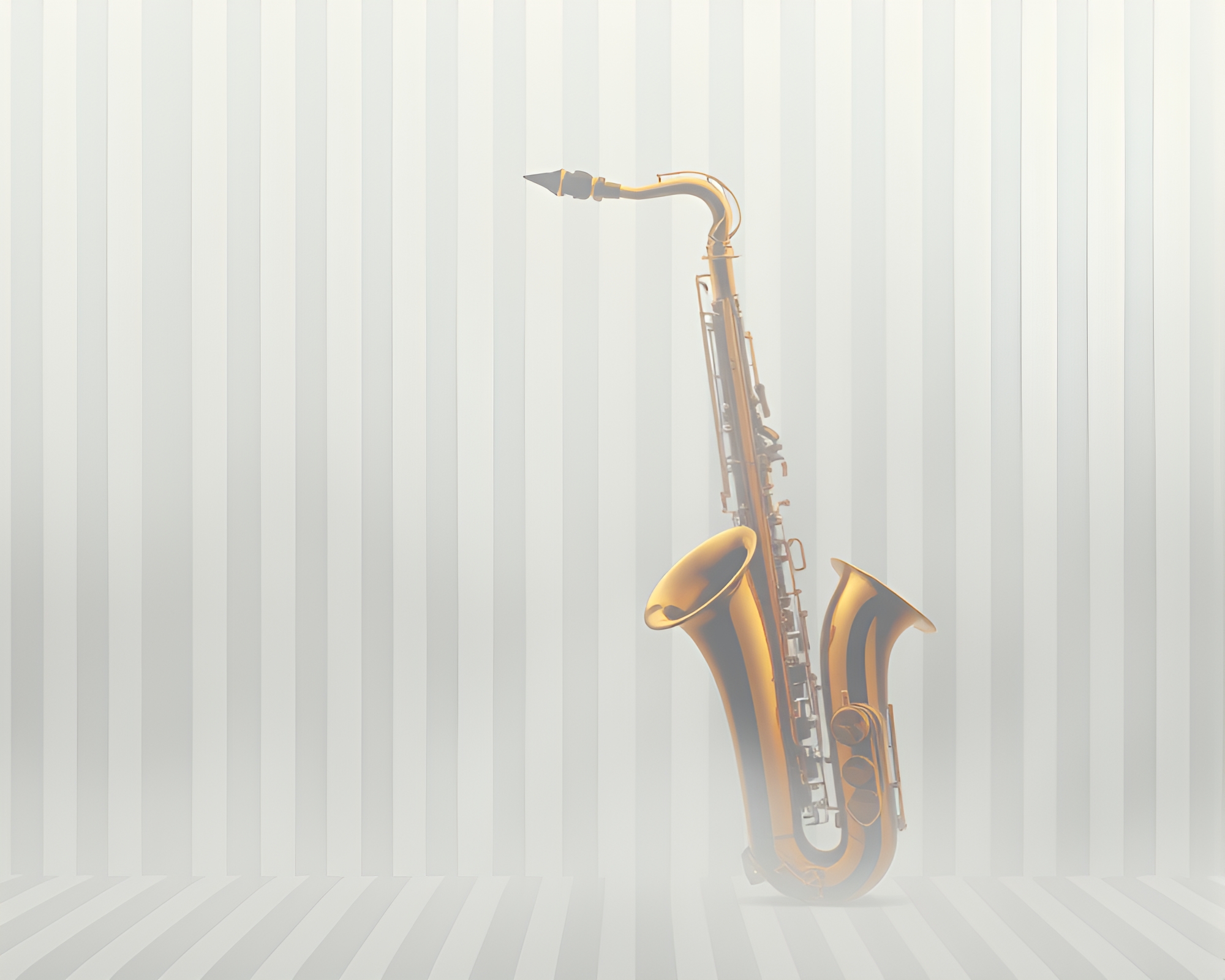 Saxophone Serenity in Skeuomorphic Stripes – free AI stock image