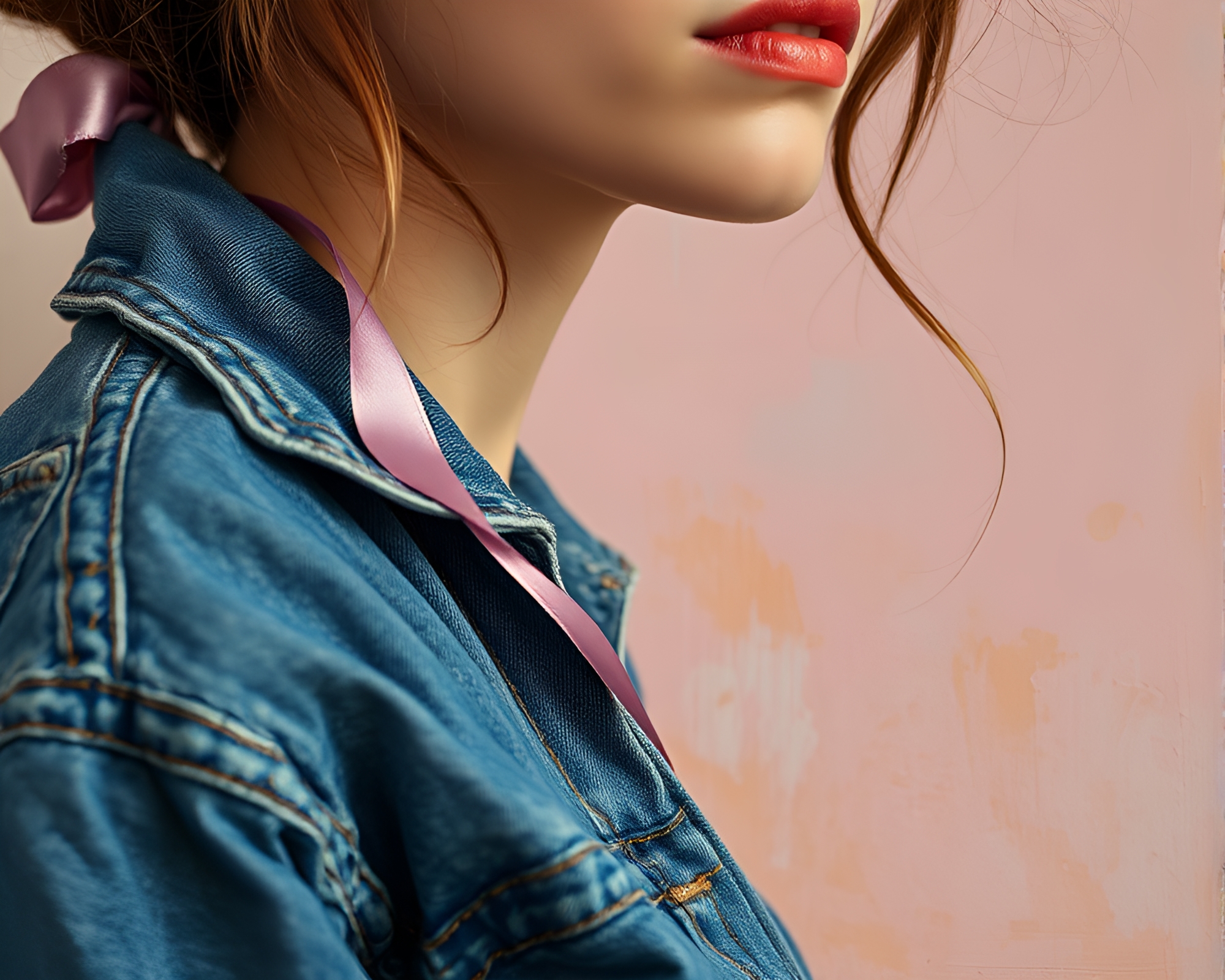 Captured Candid Moment with Satin Ribbon Accents – free AI stock image